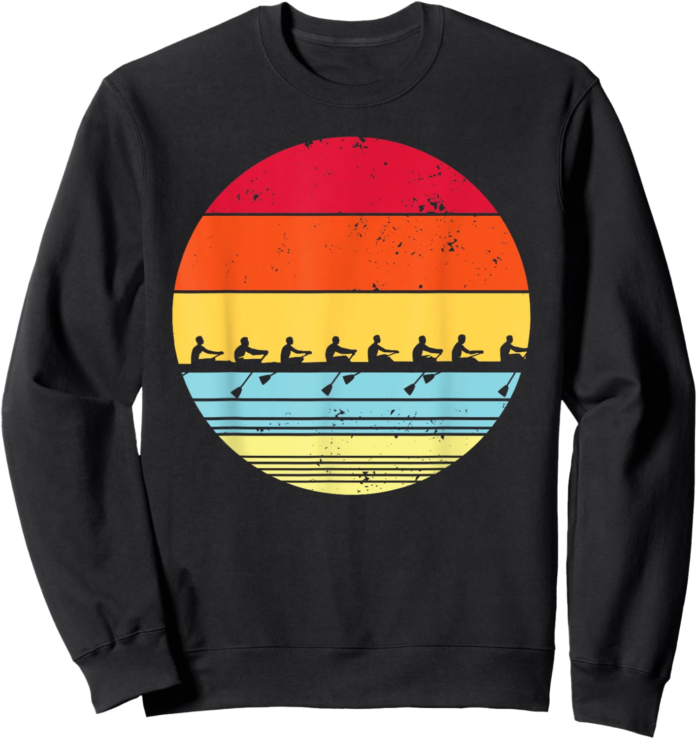 Vintage Rowing Funny Rower Crew Boat Team Gift Women Sweatshirt - Sweatshirt | Black