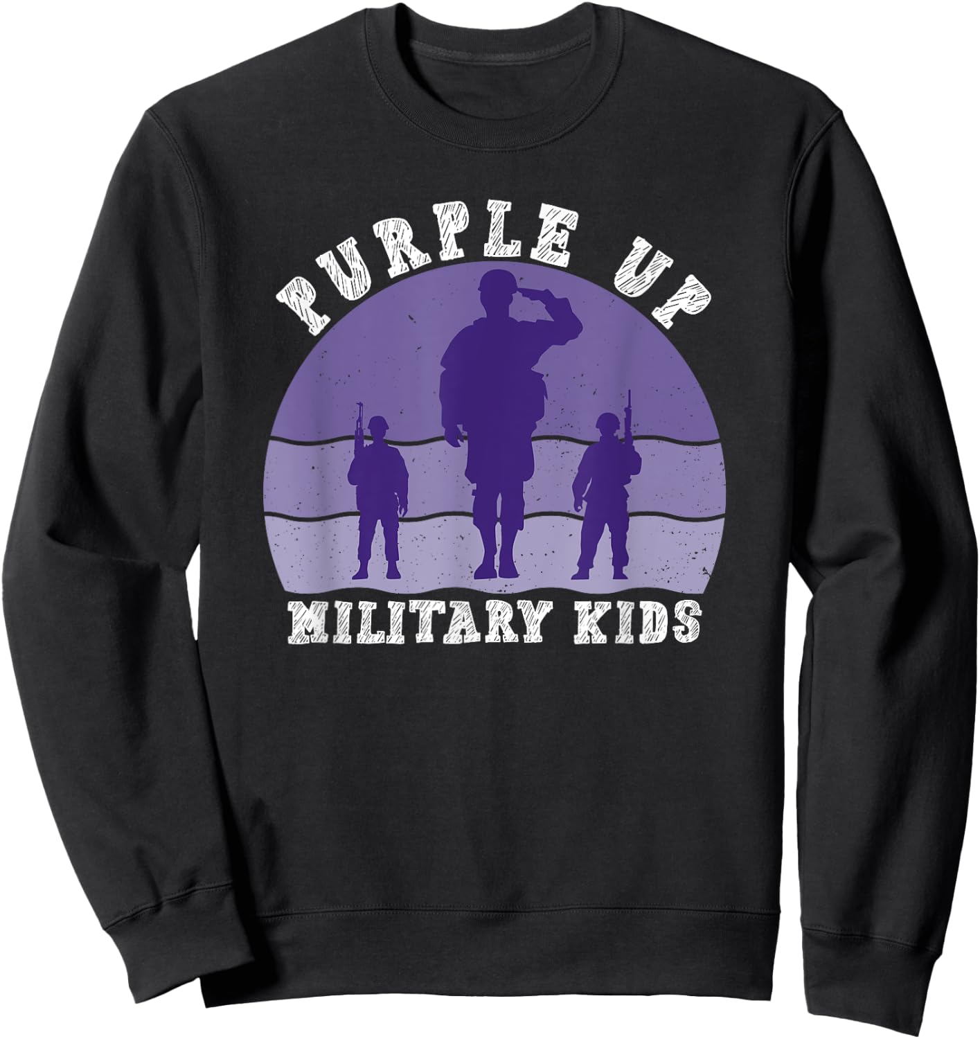 Purple Up For Military Kids Military Child Month Men Women Sweatshirt - Sweatshirt | Black