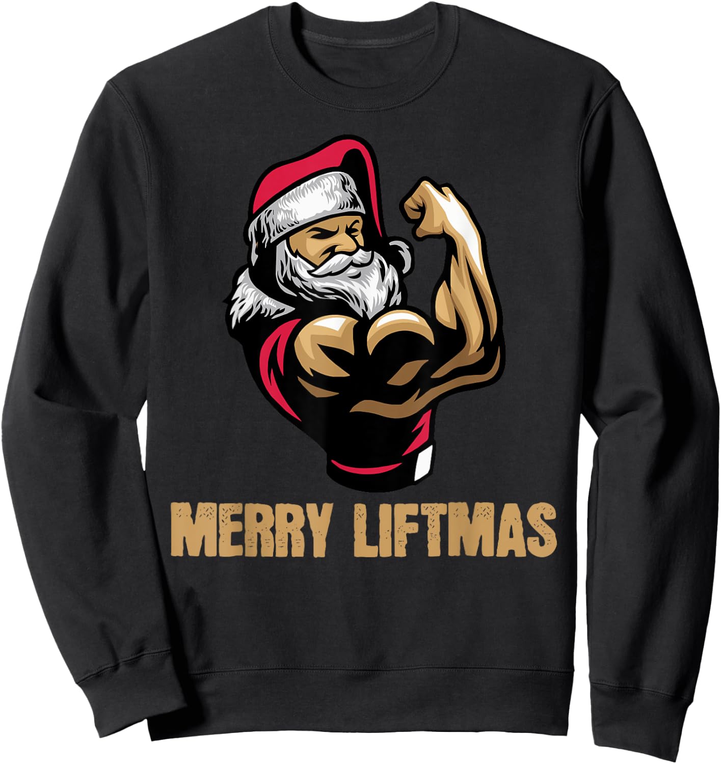 Santa Claus Gym Bodybuilding Fitness Merry Liftmas XMAS Sweatshirt - Sweatshirt | Black