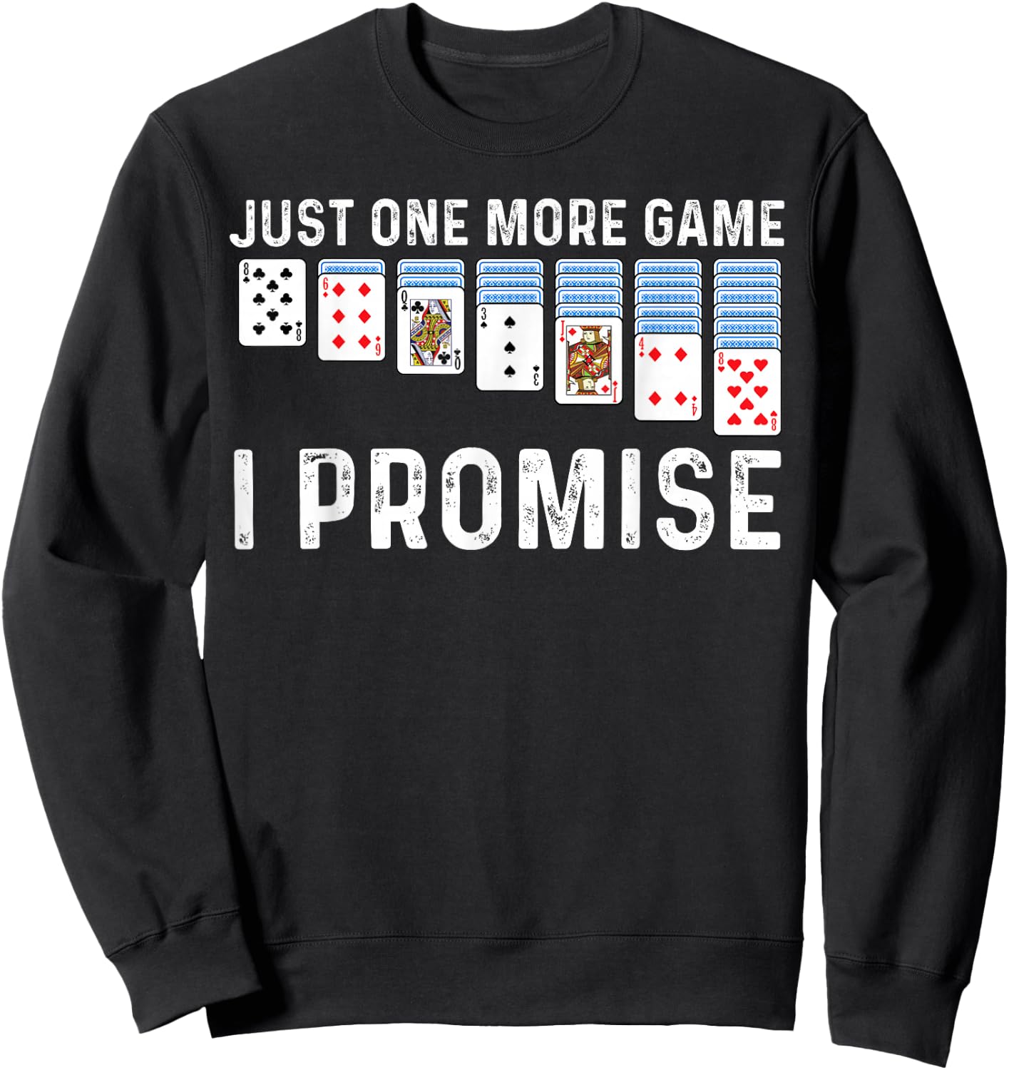 Solitaire Gift Women Card Game Player Solitaire Game Sweatshirt - Sweatshirt | Black