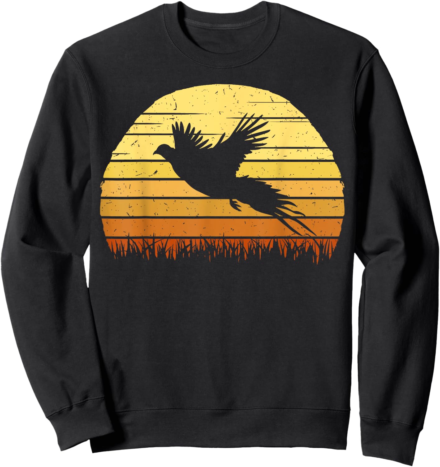 Pheasant Hunting Retro Hunter Flying Bird Shooting Gift Sweatshirt - Sweatshirt | Black