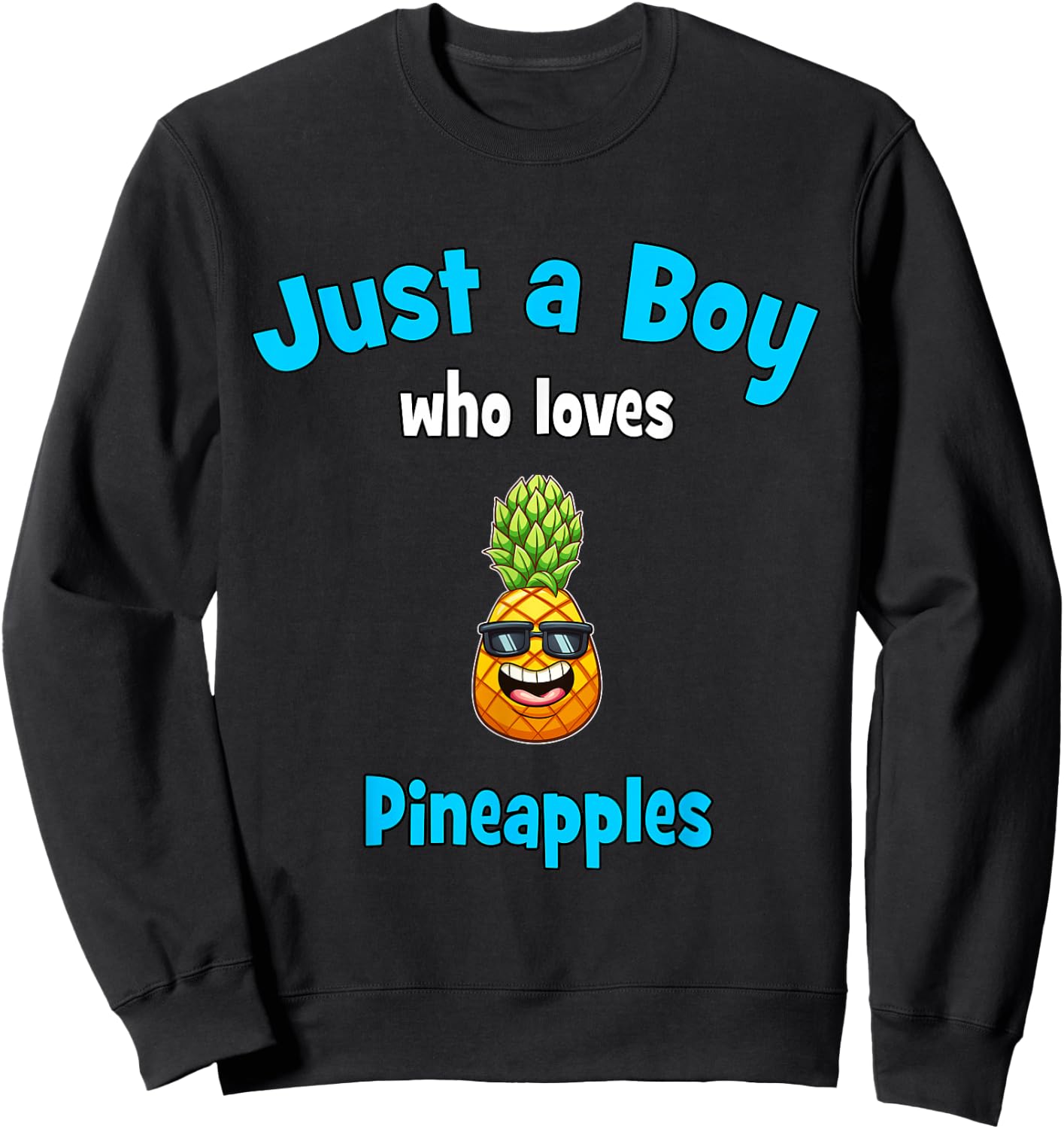 Pineapple Shirt for Boys | Kids Pineapple Sweatshirt - Sweatshirt | Black