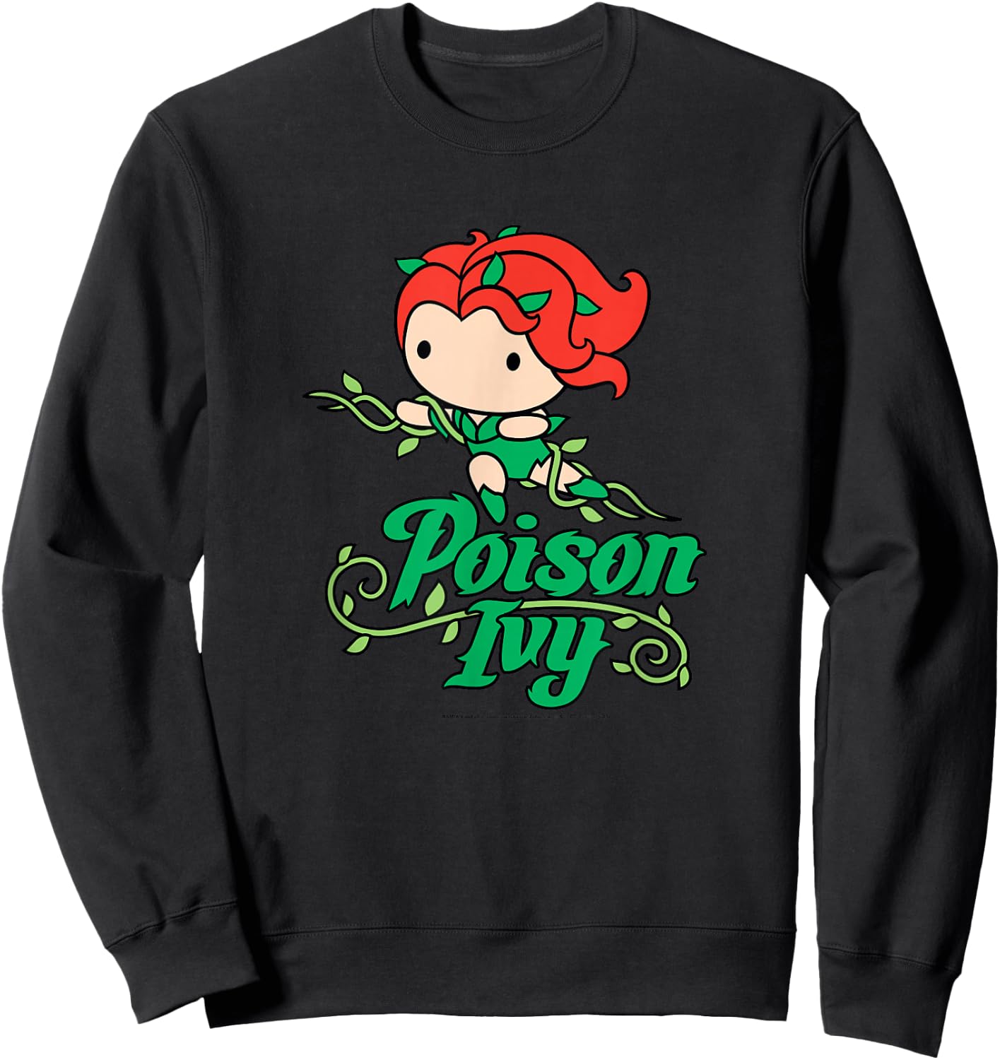 DC Comics Earth Day Poison Ivy with Vines Cartoon Style Sweatshirt - Sweatshirt | Black