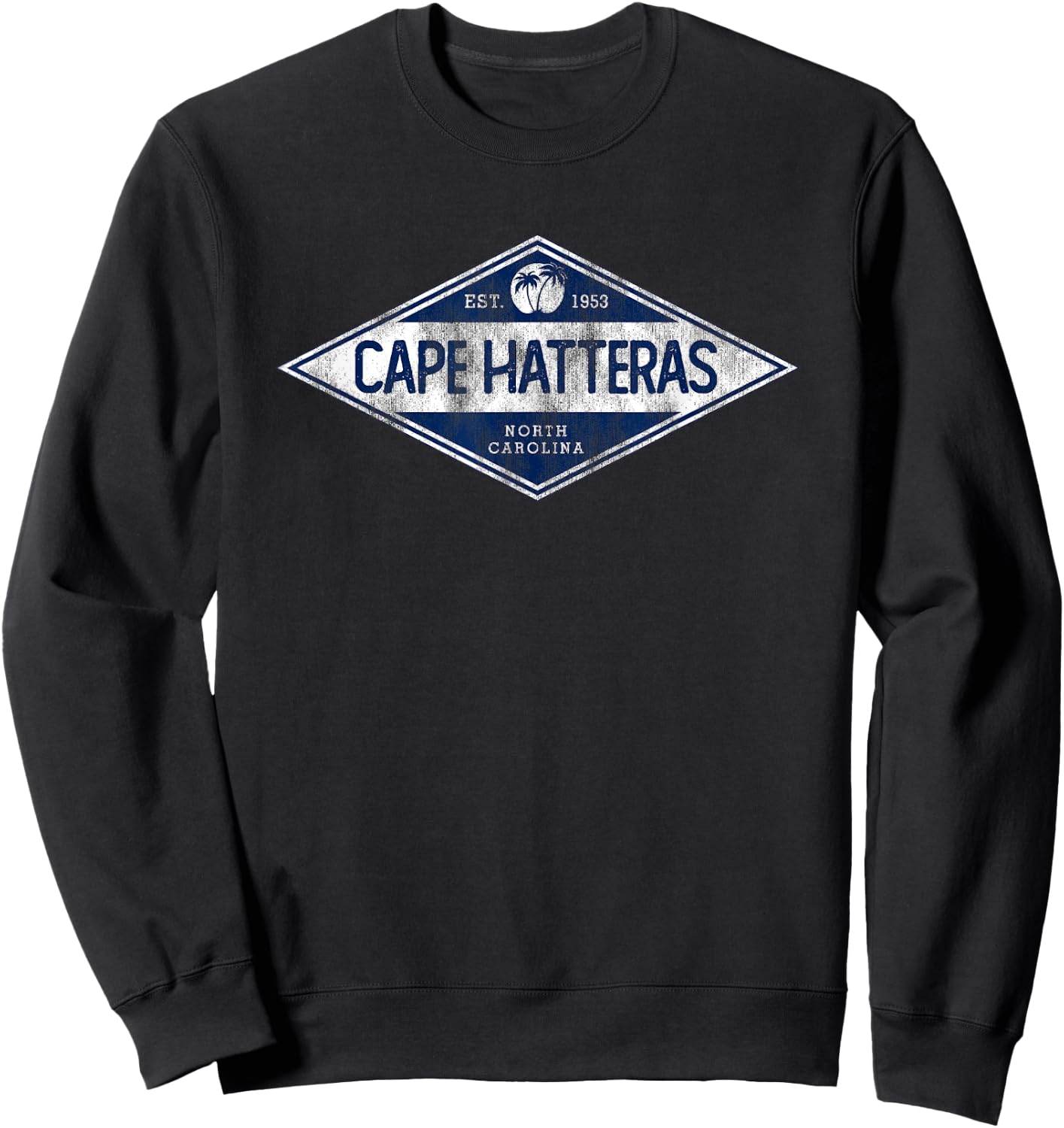 Vintage Cape Hatteras North Carolina Retro Badge Souvenir Sweatshirt - Sweatshirt | Black