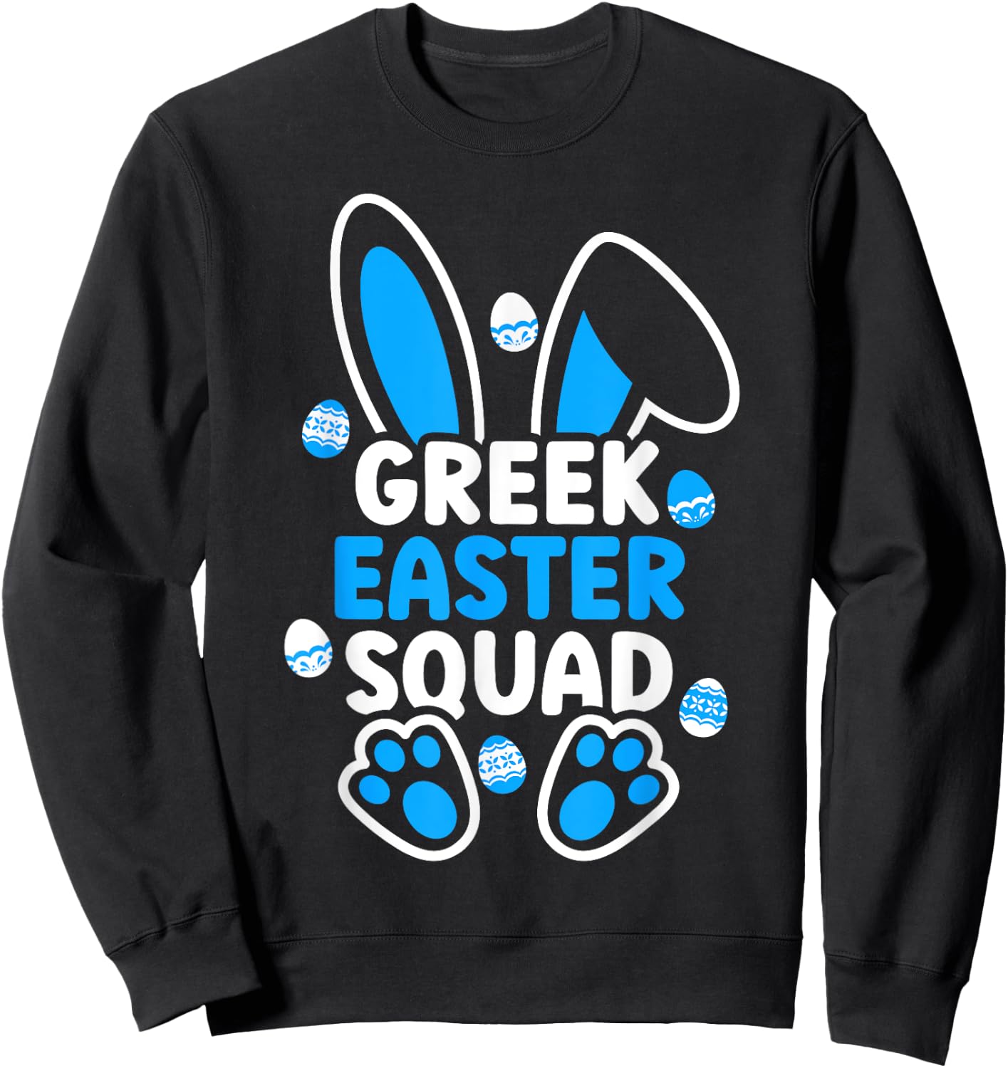 Greek Easter Squad Family Matching Easter Egg Greek Kids Sweatshirt - Sweatshirt | Black
