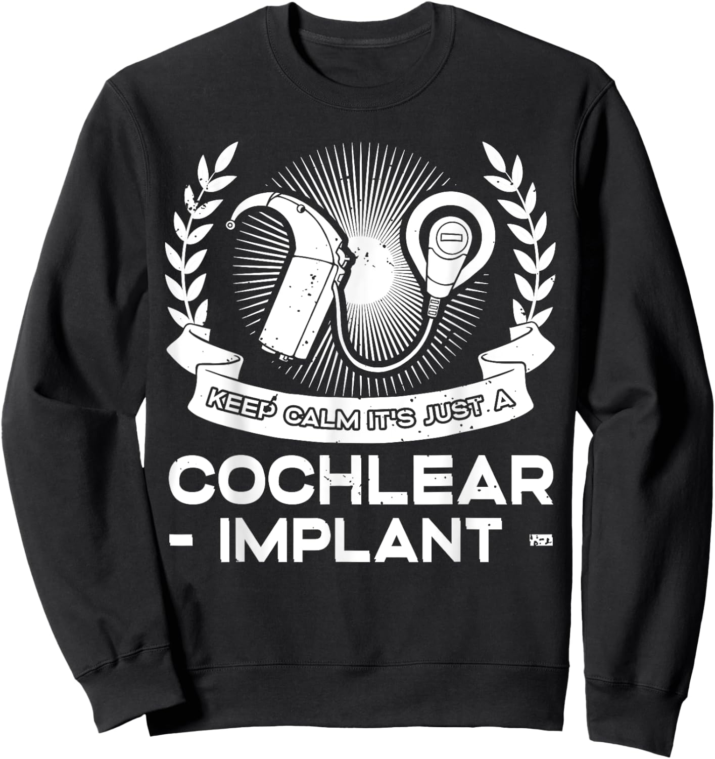 Cochlear Implant Heairing Aid Sound Device Sweatshirt - Sweatshirt | Black