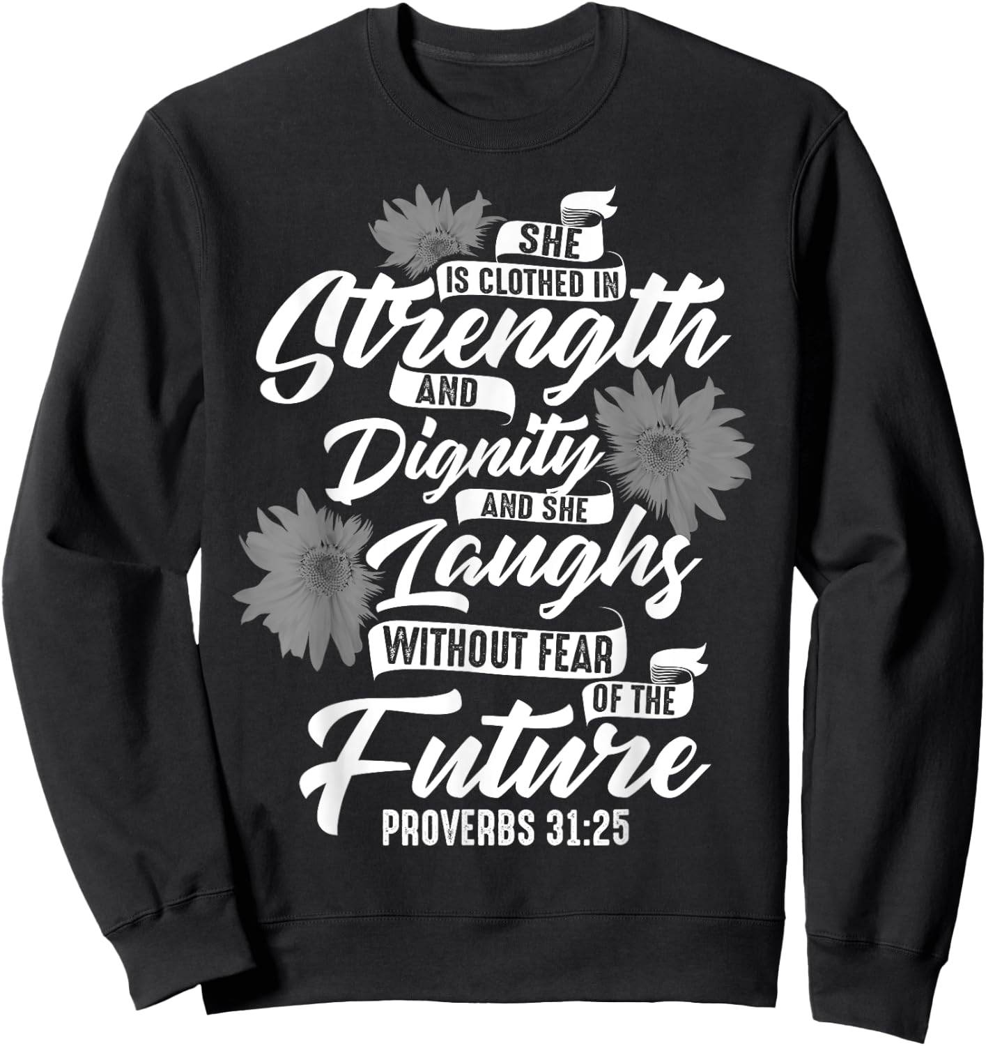Cute Christian Sunflower Gift | Best Religious Women Moms Sweatshirt - Sweatshirt | Black