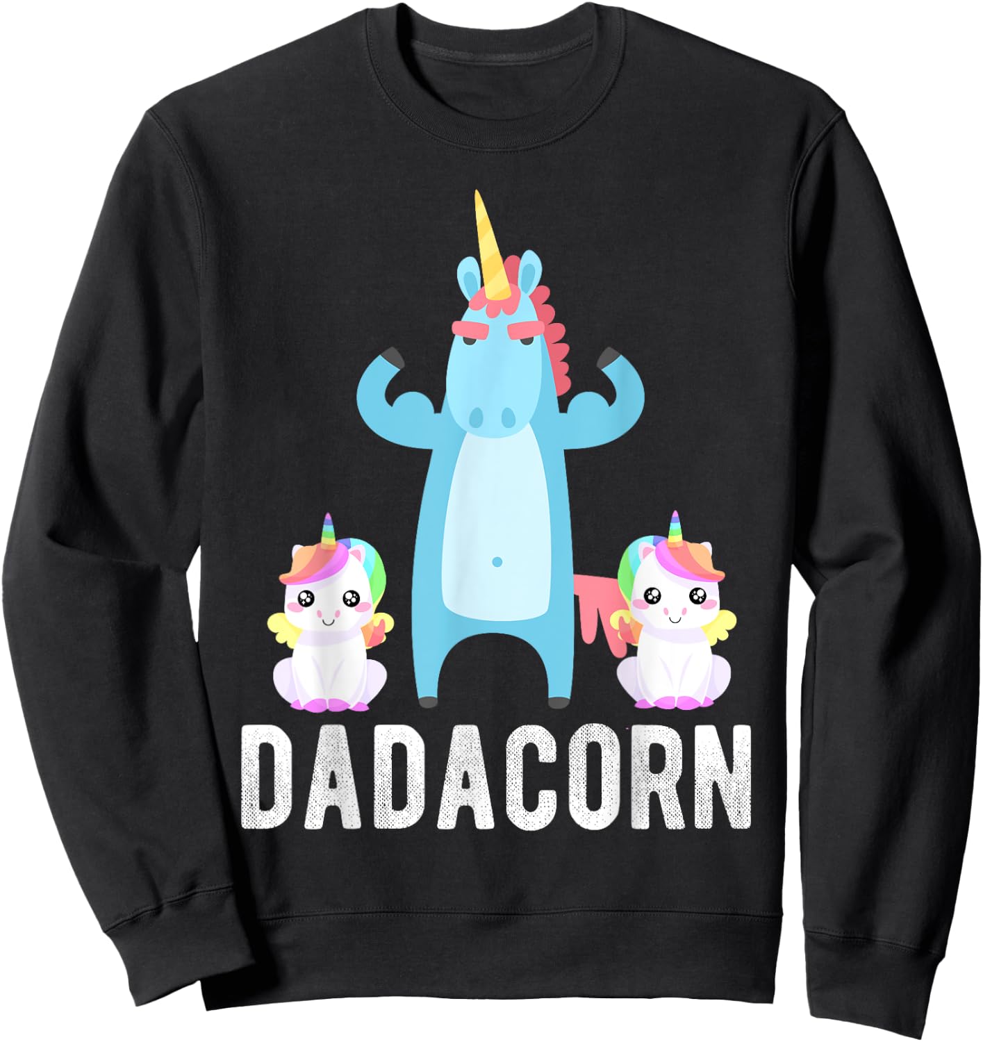 Dadacorn, Funny Unicorn Lover for Papa Dad and Kid Sweatshirt - Sweatshirt | Black