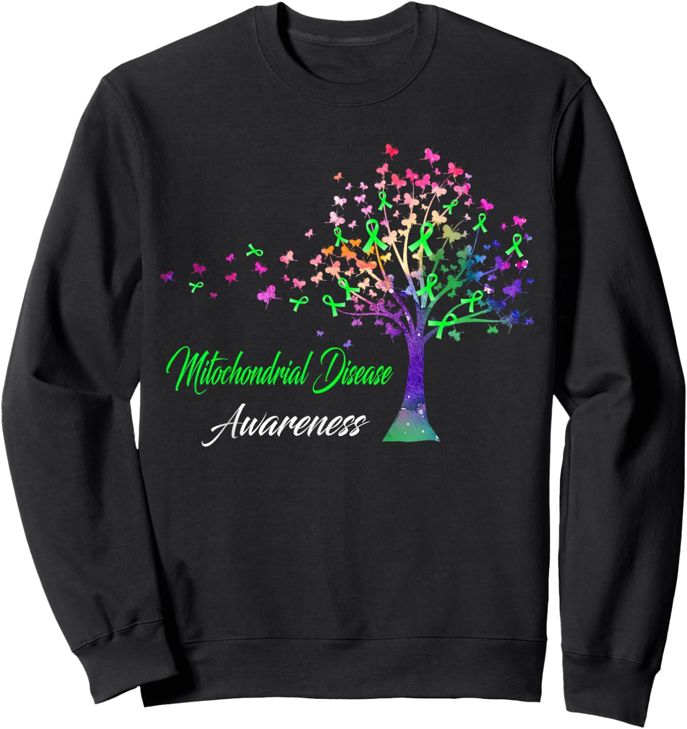 Tree Ribbon Mitochondrial Disease Awareness Sweatshirt - Sweatshirt | Black