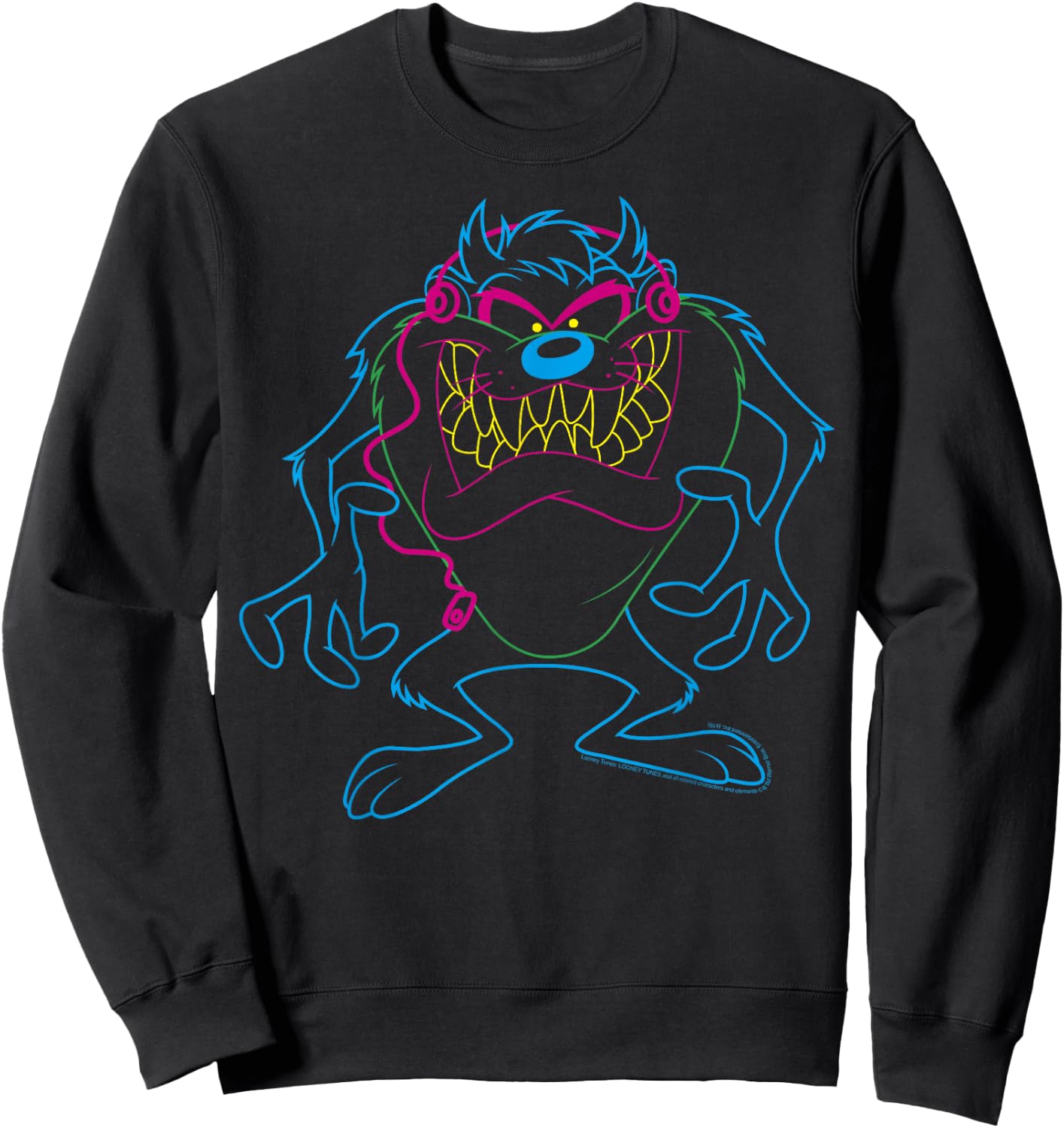 Looney Tunes Taz Neon Outline Sweatshirt - Sweatshirt | Black
