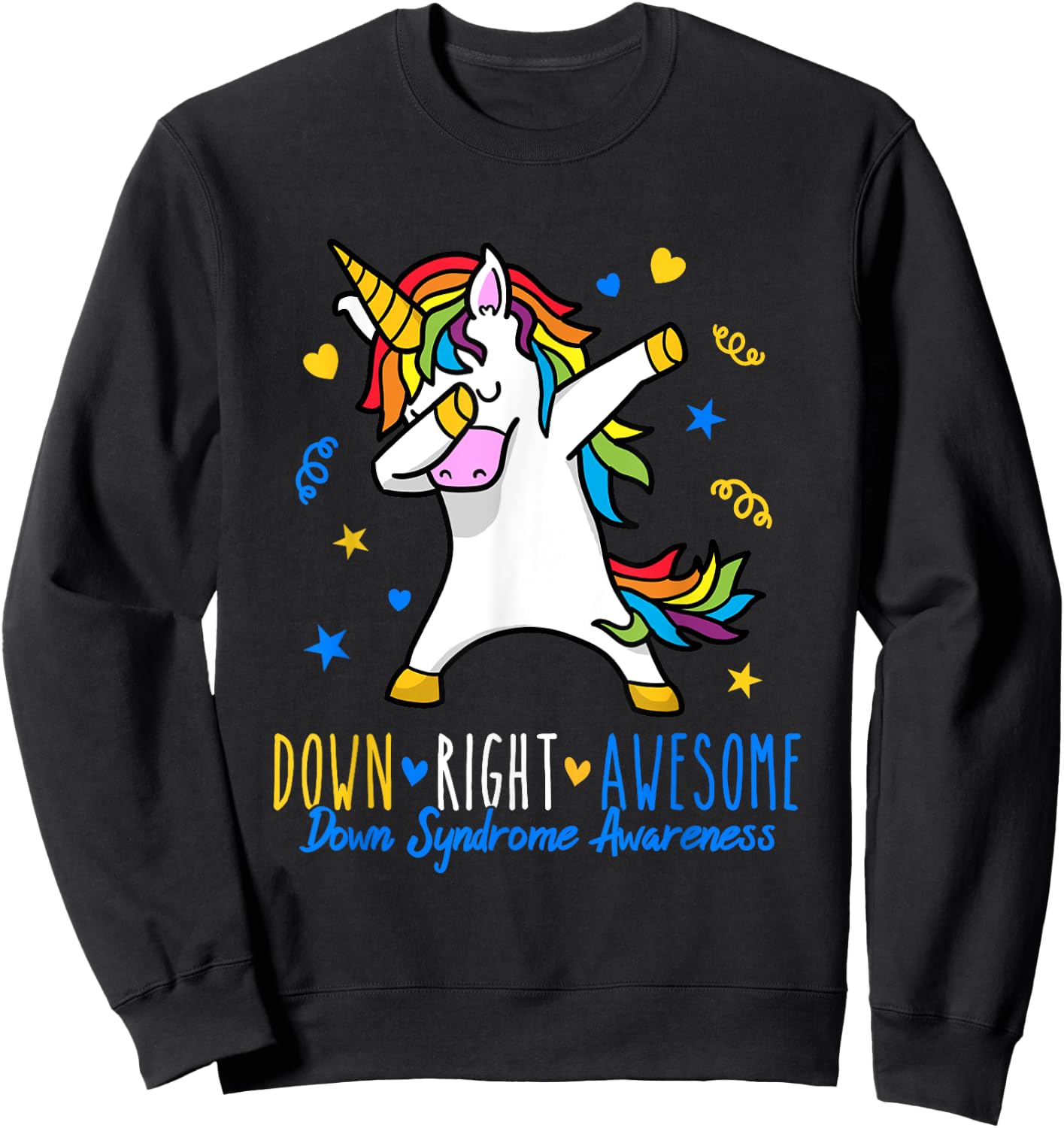 Simply ingenious down syndrome awareness dabbing unicorn Sweatshirt - Sweatshirt | Black