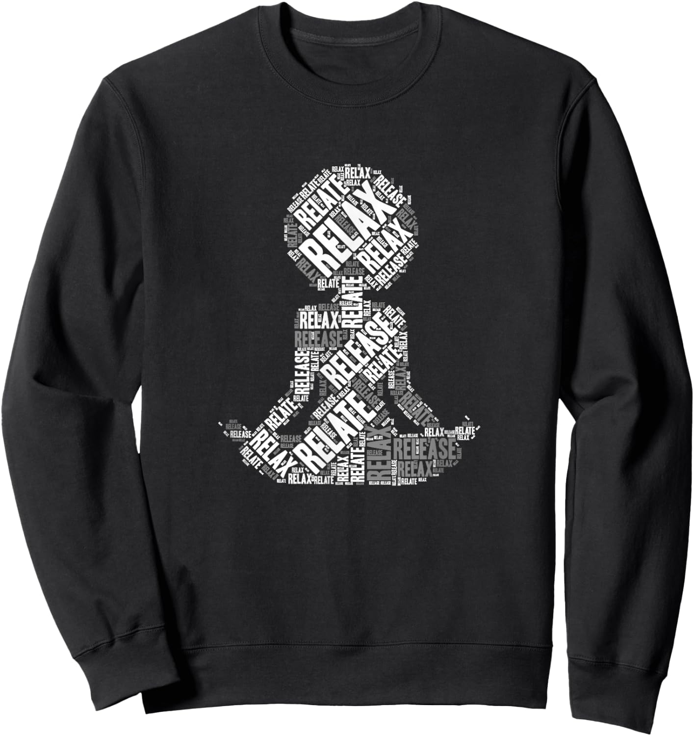 Relax, Relate, Release Afro Yoga Sweatshirt - Sweatshirt | Black