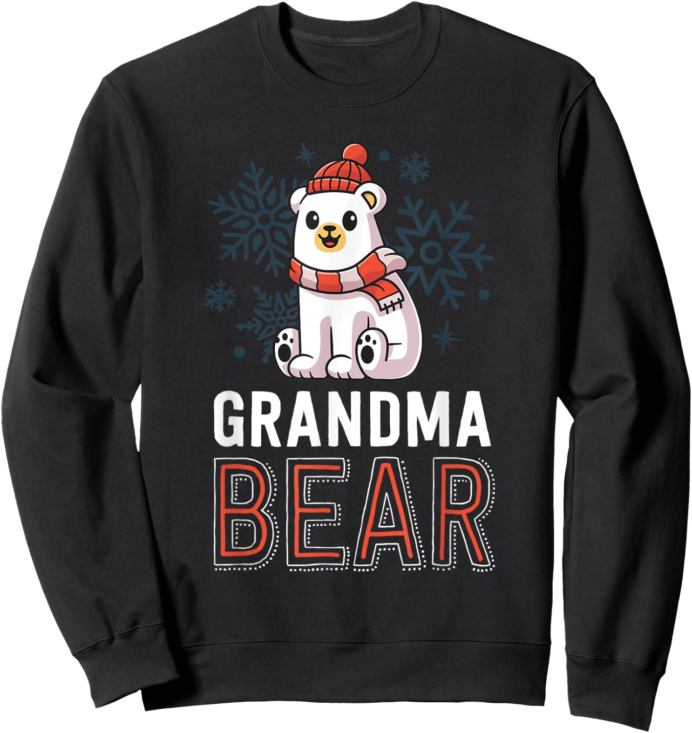 Grandma Bear Family Christmas Shirt Polar Bear Holiday Xmas Sweatshirt - Sweatshirt | Black