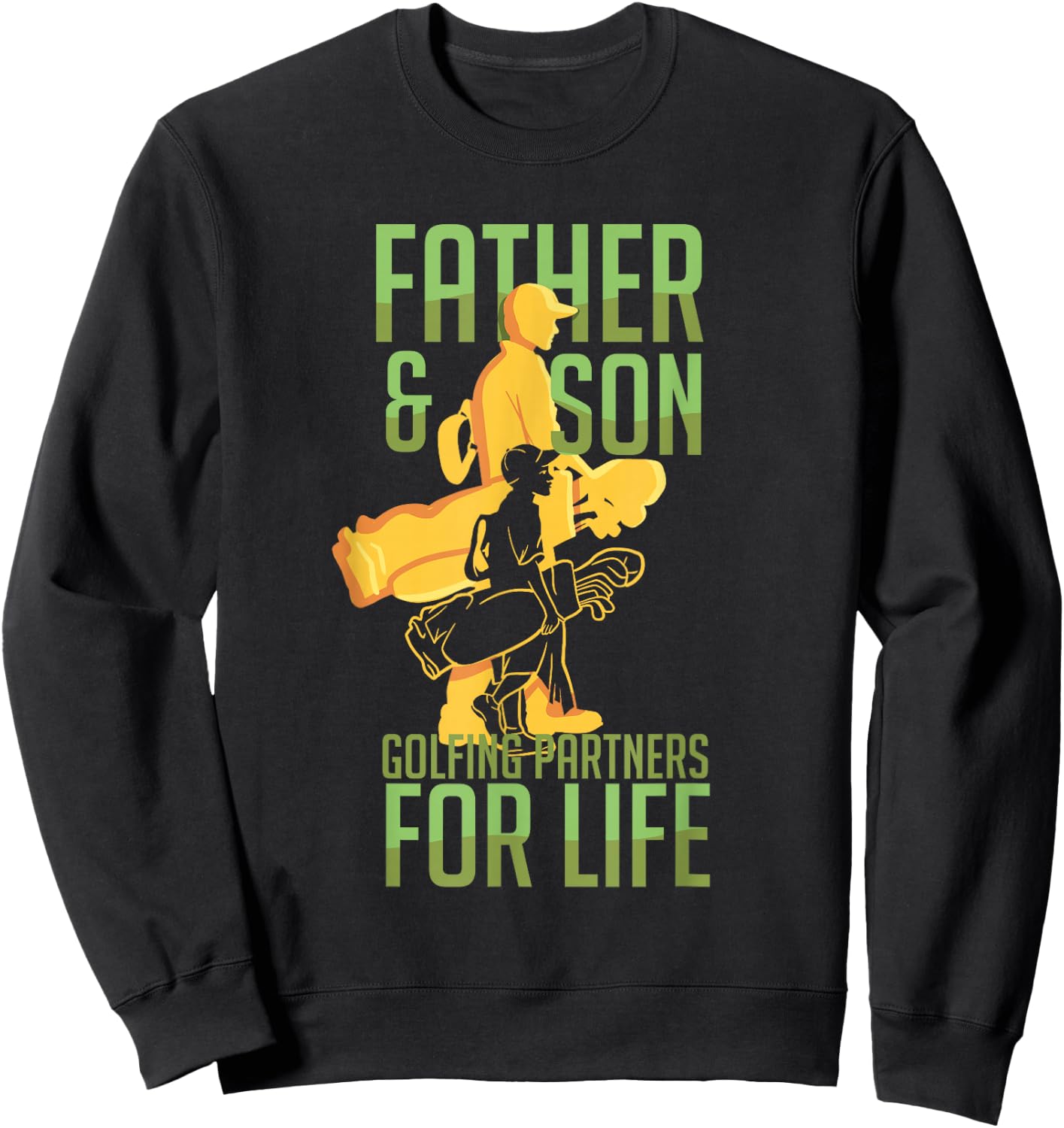 Golf Golfing Father Son Matching Dad Sweatshirt - Sweatshirt | Black