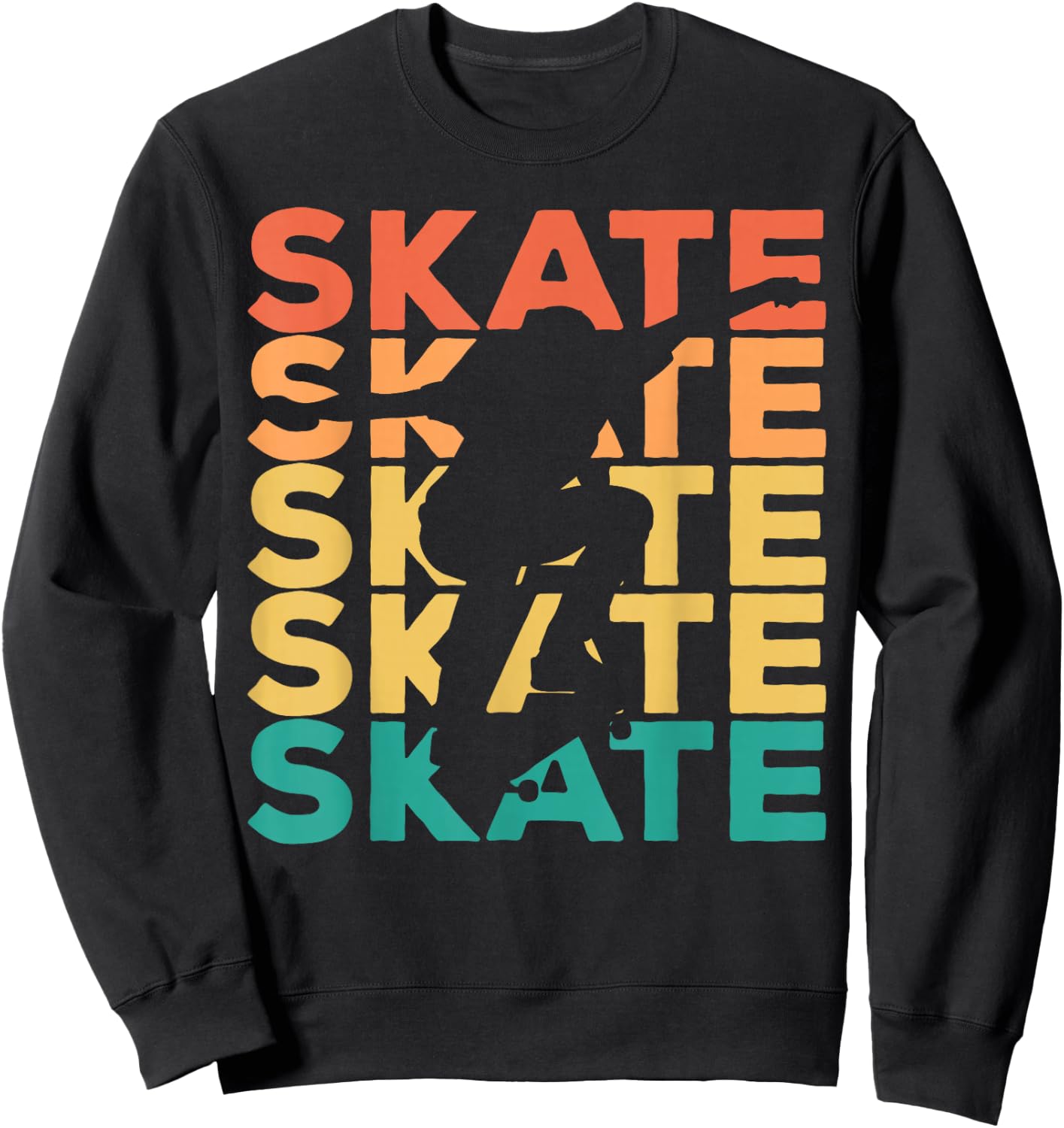 Retro Vintage Skating Gift Skaters & Skateboarders Sweatshirt - Sweatshirt | Black