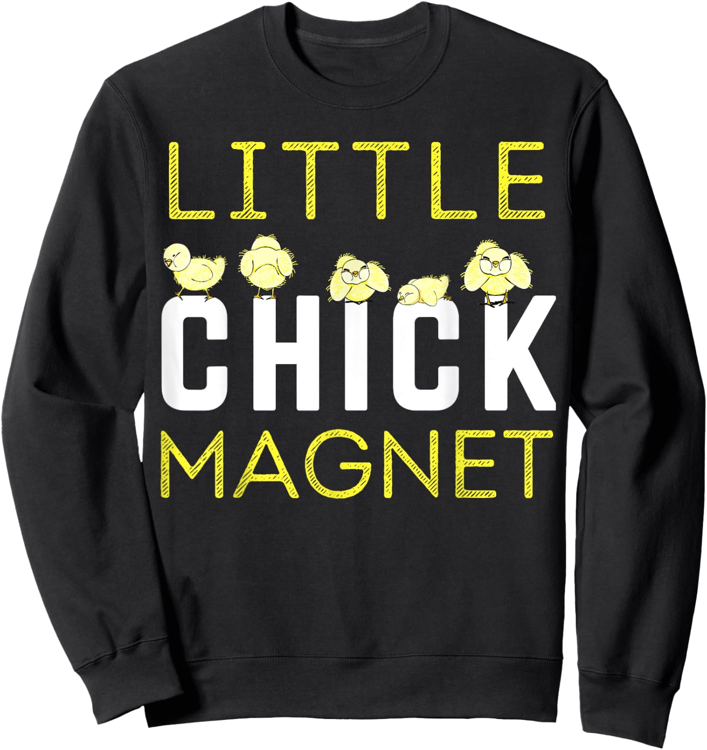 Little Chick Magnet Spring Summer Farm Boy Boys Toddlers Fun Sweatshirt - Sweatshirt | Black