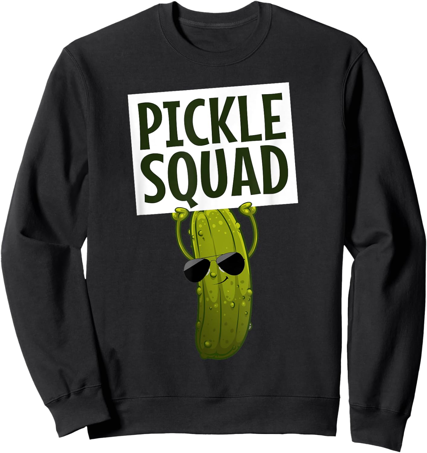 Funny Pickle Design Women Kids Cucumber Pickle Lover Sweatshirt - Sweatshirt | Black