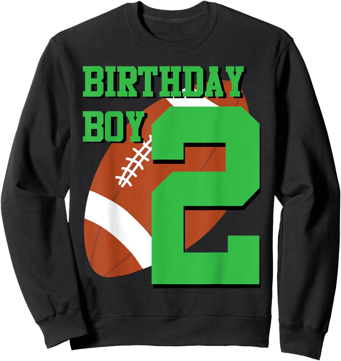 2nd Birthday Football Boy | 2 year old Field Players Sweatshirt - Sweatshirt | Black