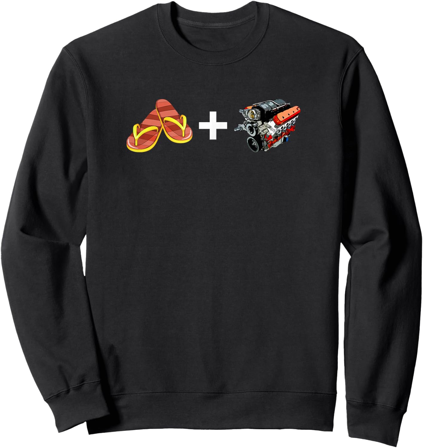 Flip Flops And LS Swaps Front And Back Graphic Sweatshirt - Sweatshirt | Black