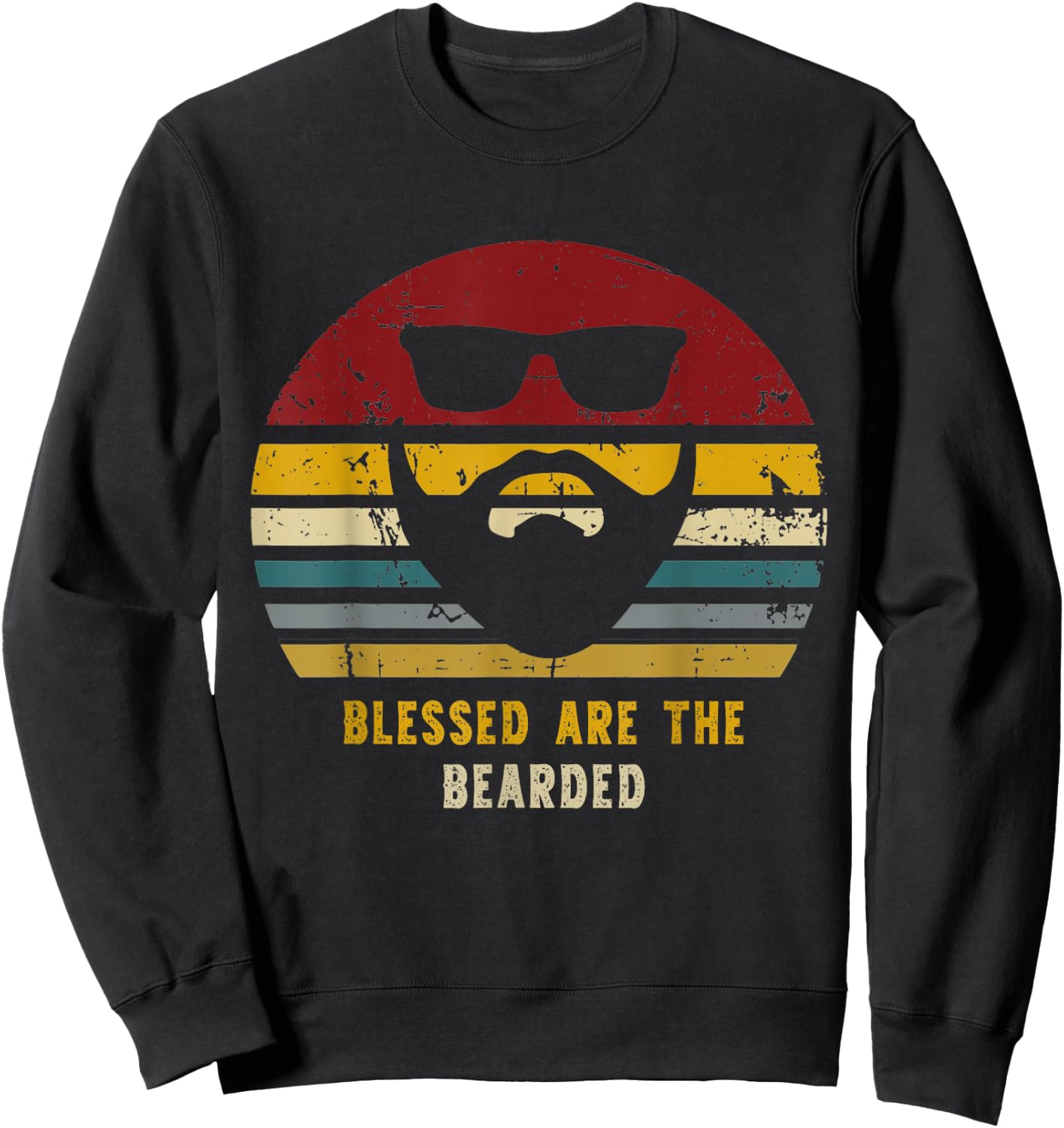 Blessed Are The Bearded Funny Bearded Present Sweatshirt - Sweatshirt | Black