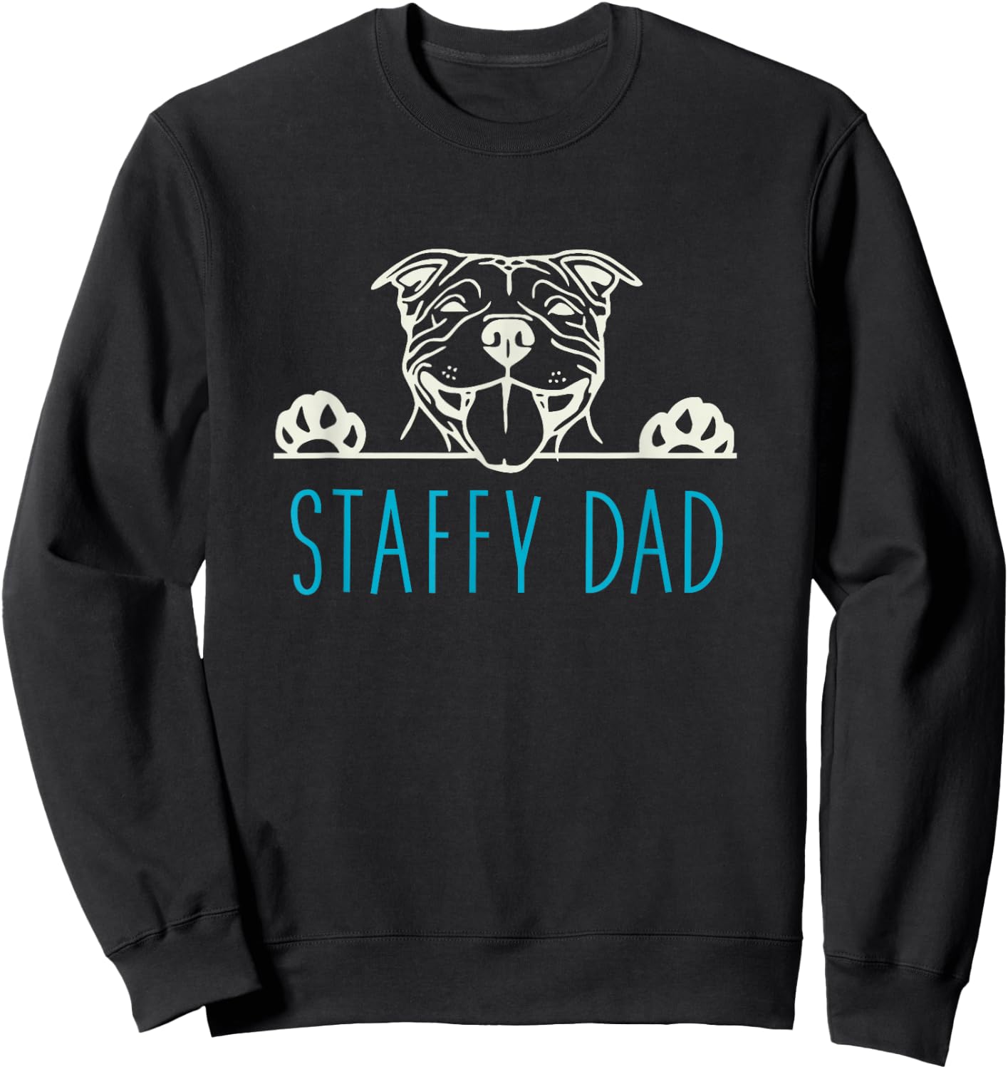 Staffy Dad with Staffordshire Bull Terrier Dog Sweatshirt - Sweatshirt | Black