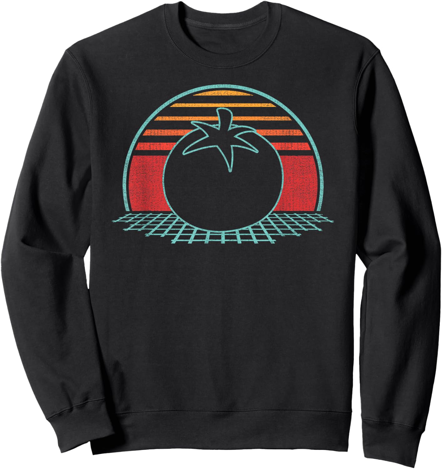 Tomato Vegetable Gardener Retro Vintage 80s Style Gift Sweatshirt - Sweatshirt | Black