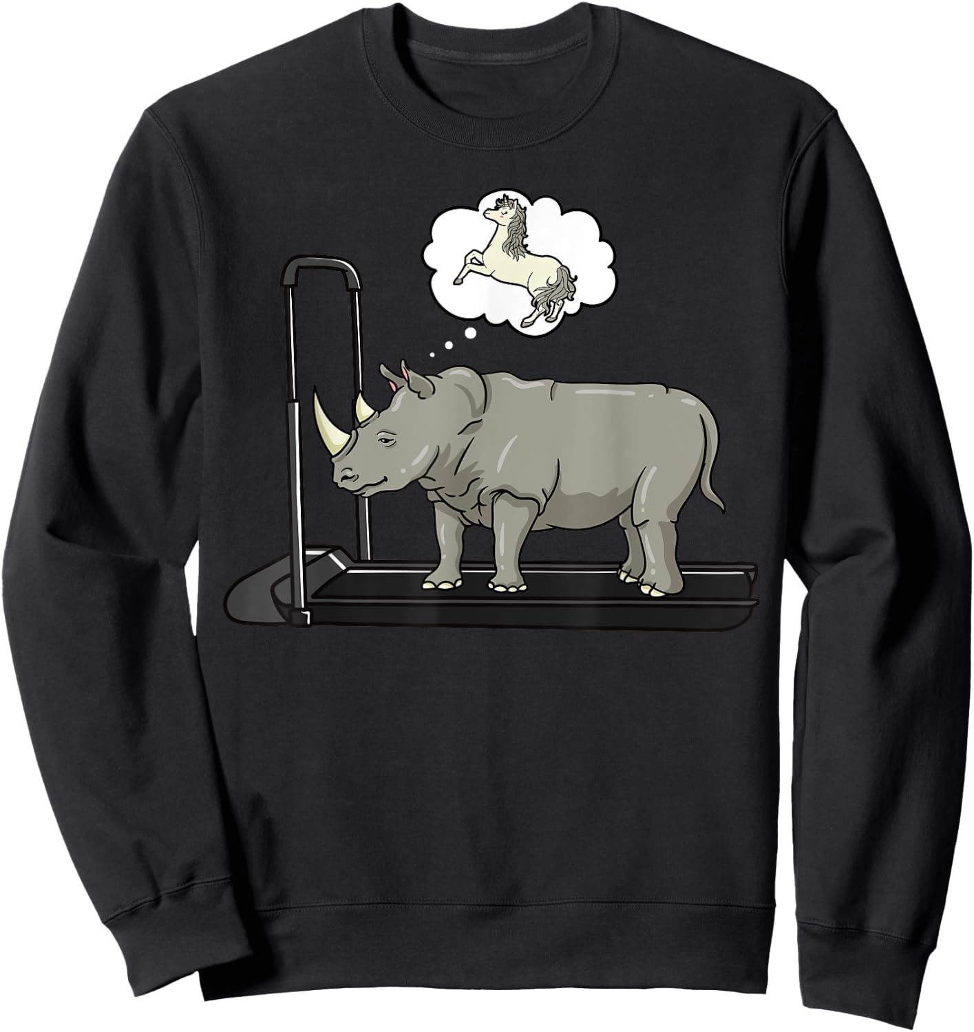 Rhino Loves Unicorn Rhinoceros Animal Wildlife Lover Safari Sweatshirt - Sweatshirt | Black