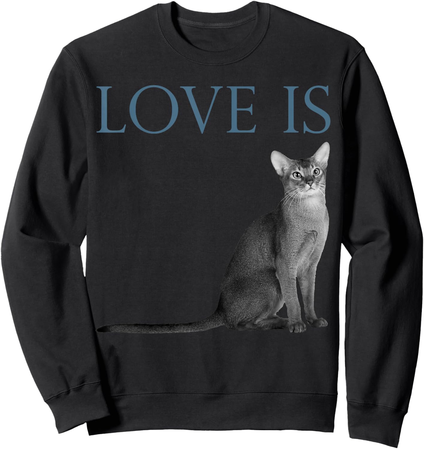 Love Is Abyssinian Cat Sweatshirt - Sweatshirt | Black