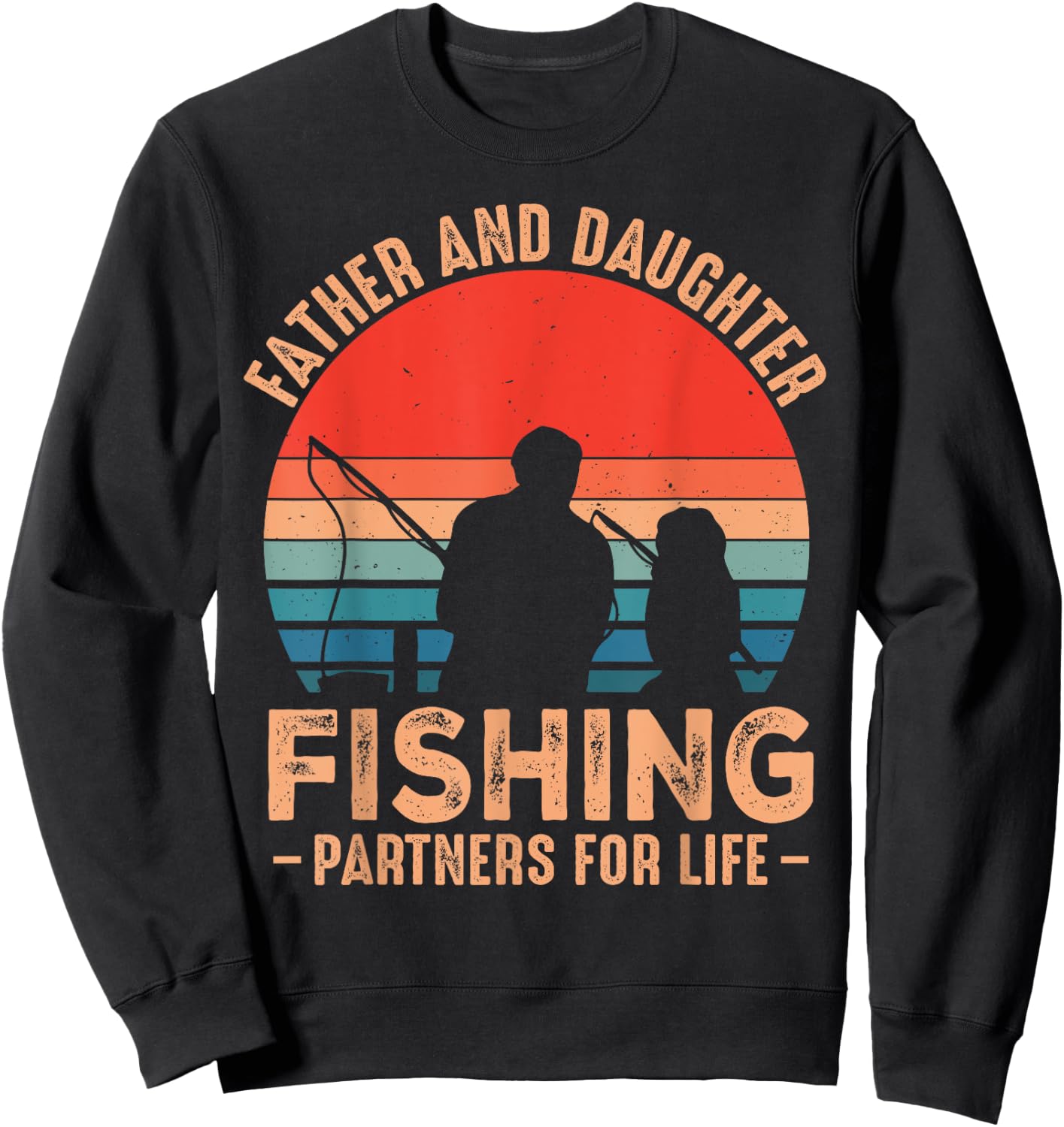 Fathers Day Fishing dad Fathers Day from Daughter Fishing Sweatshirt - Sweatshirt | Black