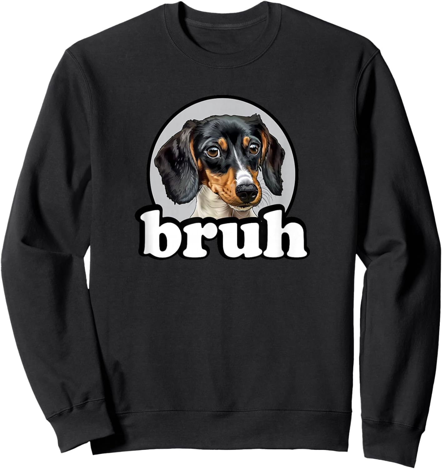 Funny Kids Boys Bro Bruh Piebald Dachshund Lover Sweatshirt - Sweatshirt | Black