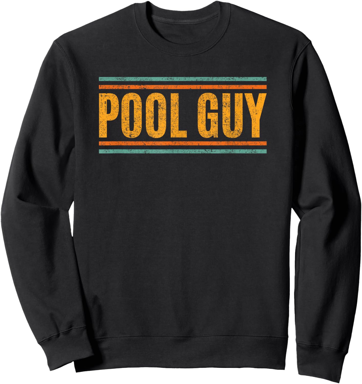 Vintage Retro Pool Guy Sweatshirt - Sweatshirt | Black
