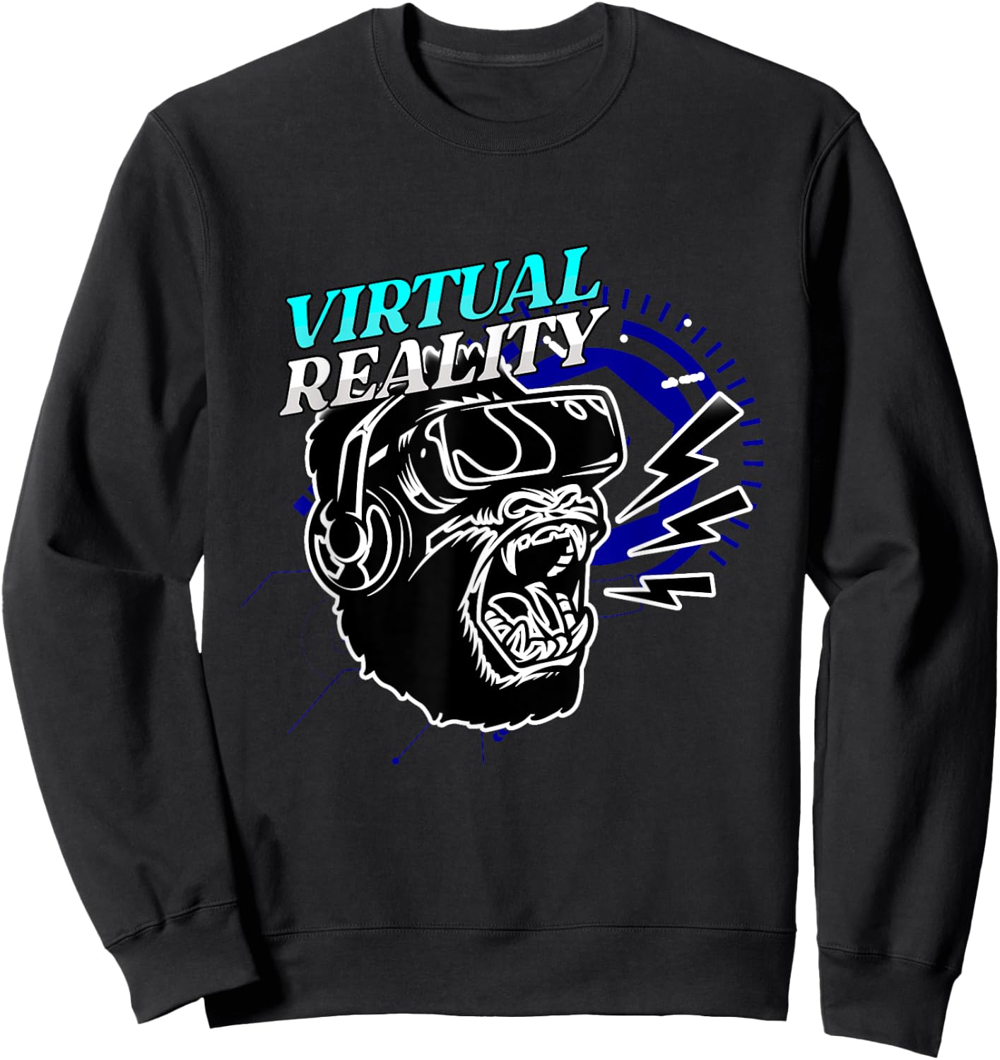 VR Virtual Reality Player Gamer Gorilla Monkey Gift Sweatshirt - Sweatshirt | Black