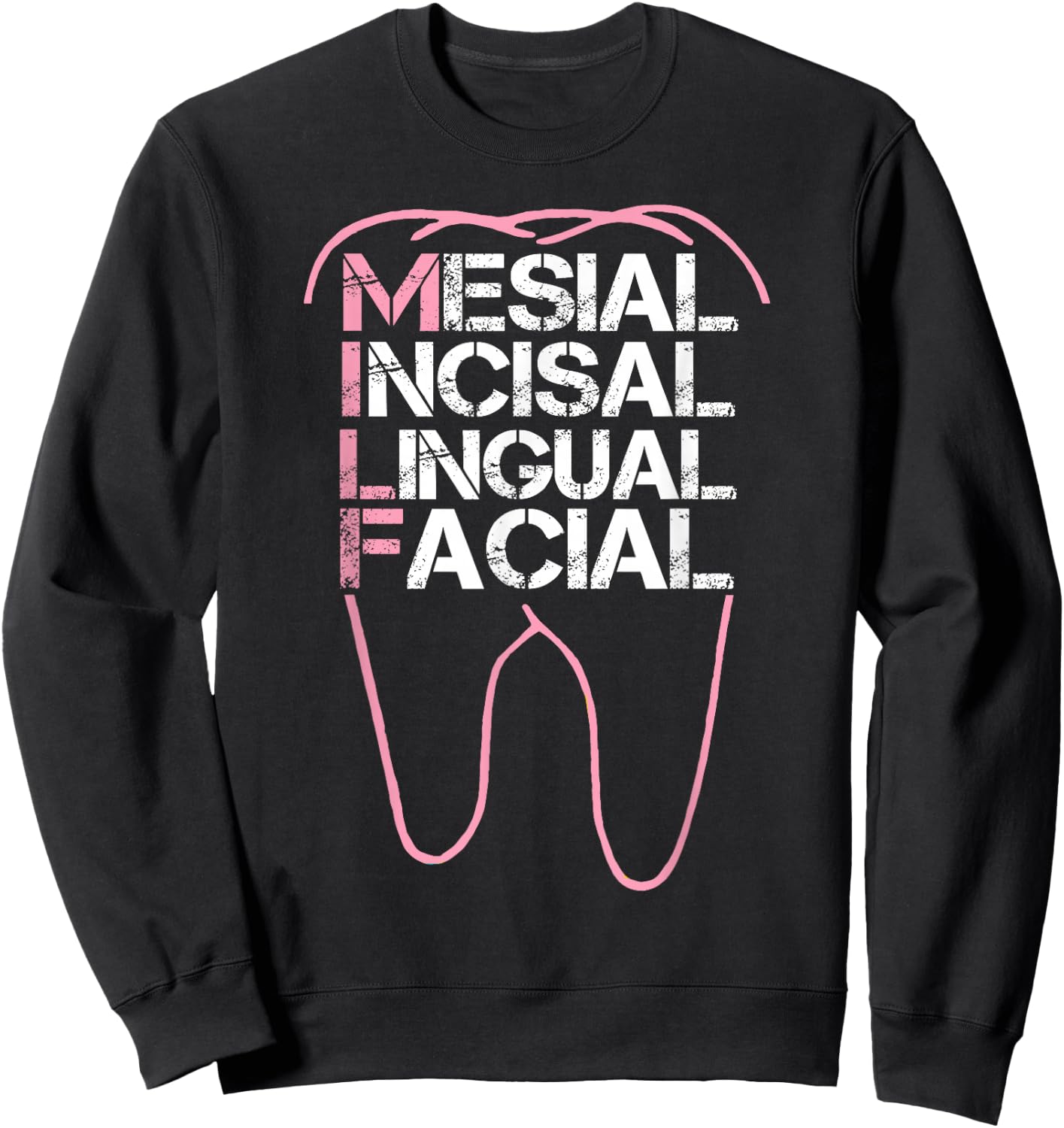Funny Dental Quote Milf Mesial Incisal Lingual Facial Sweatshirt - Sweatshirt | Black