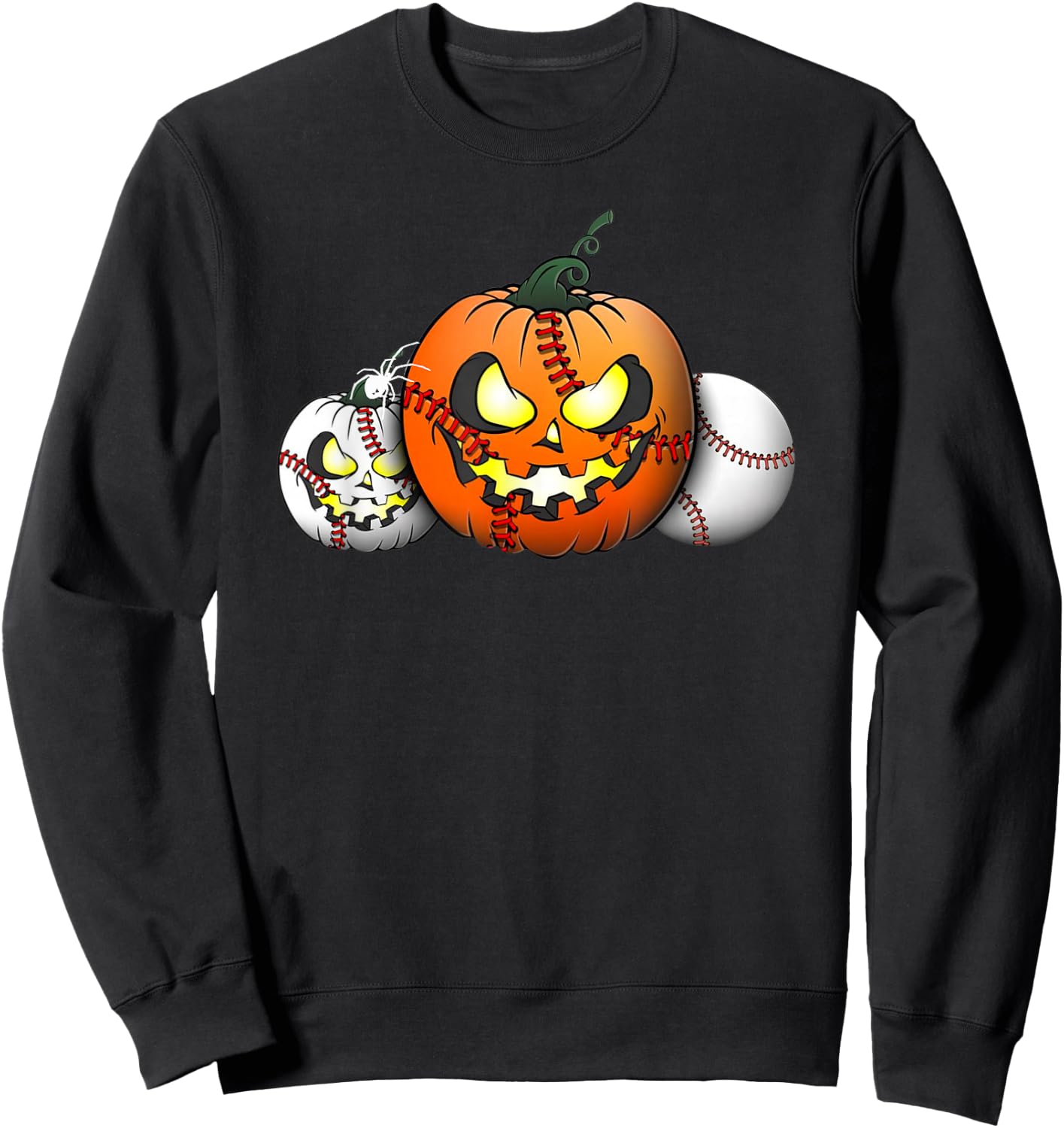 Horror Pumpkin Baseball Halloween Baseball Boys Youth Men Sweatshirt - Sweatshirt | Black