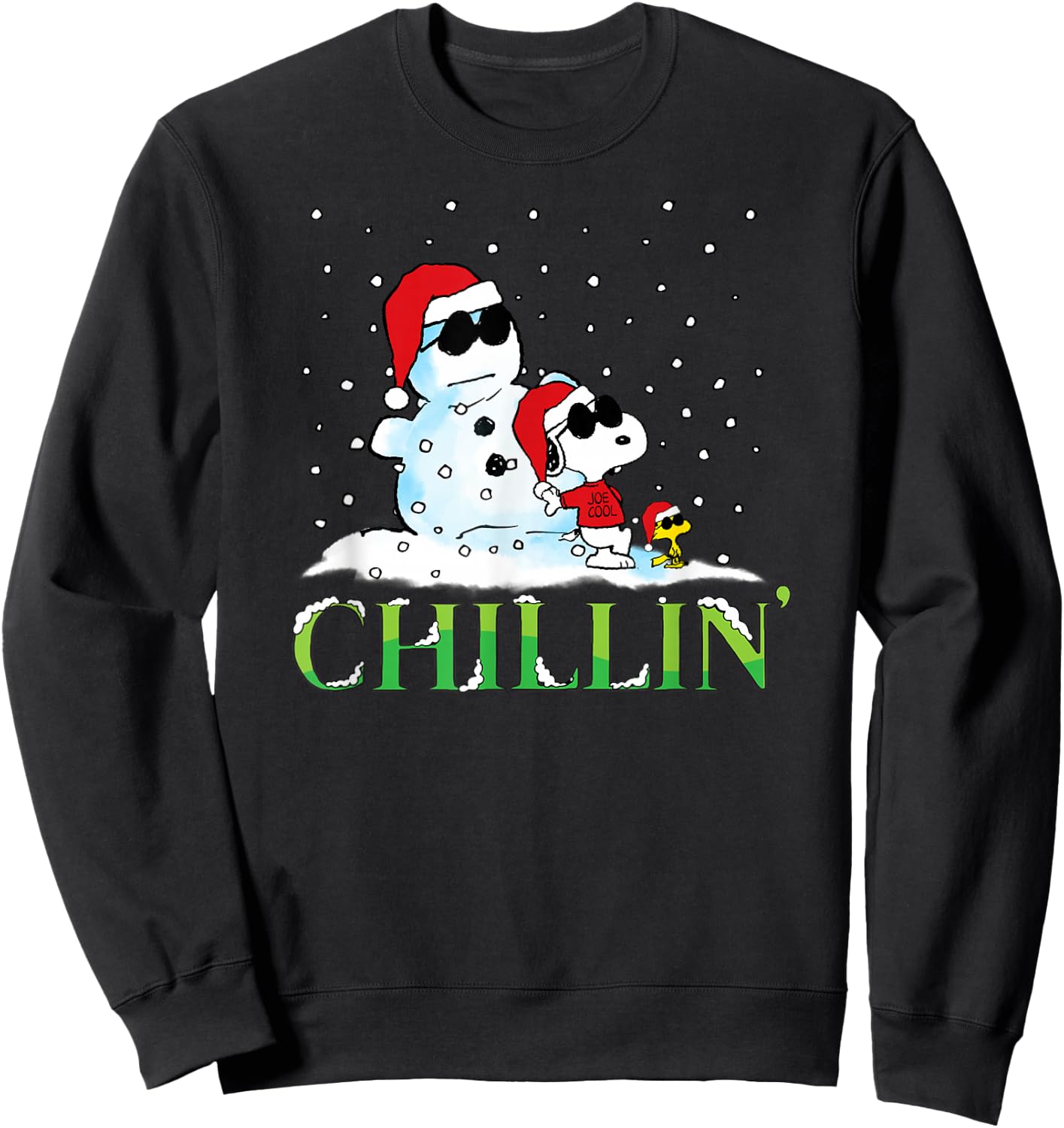Peanuts Holiday Snoopy Chillin Sweatshirt - Sweatshirt | Black