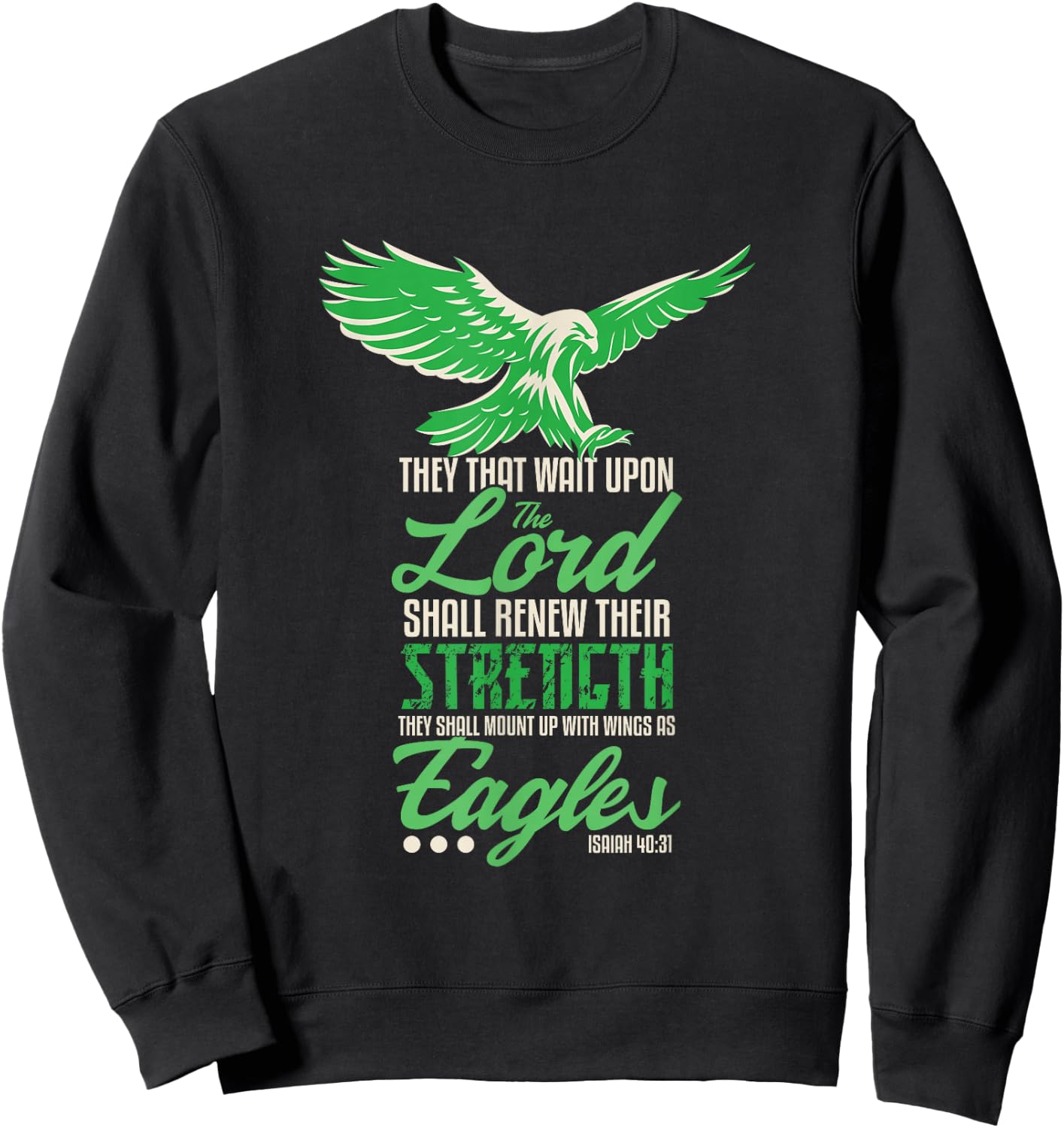 Wings like Eagle Isaja 40 31 Christian Bible Station Sweatshirt - Sweatshirt | Black