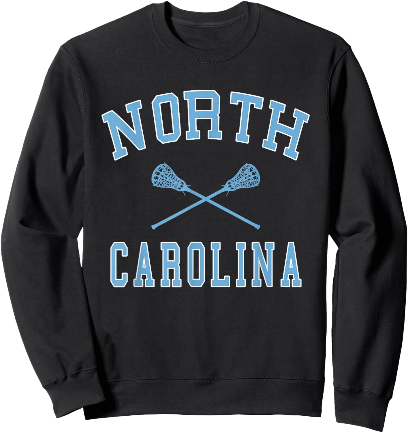 North Carolina Lacrosse Vintage NC LAX Weathered Sweatshirt - Sweatshirt | Black