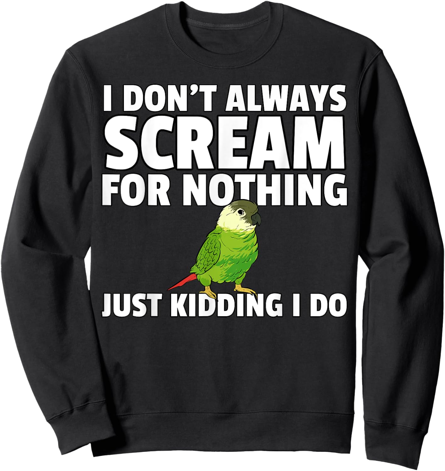 Green Cheek Conure Sweatshirt - Sweatshirt | Black