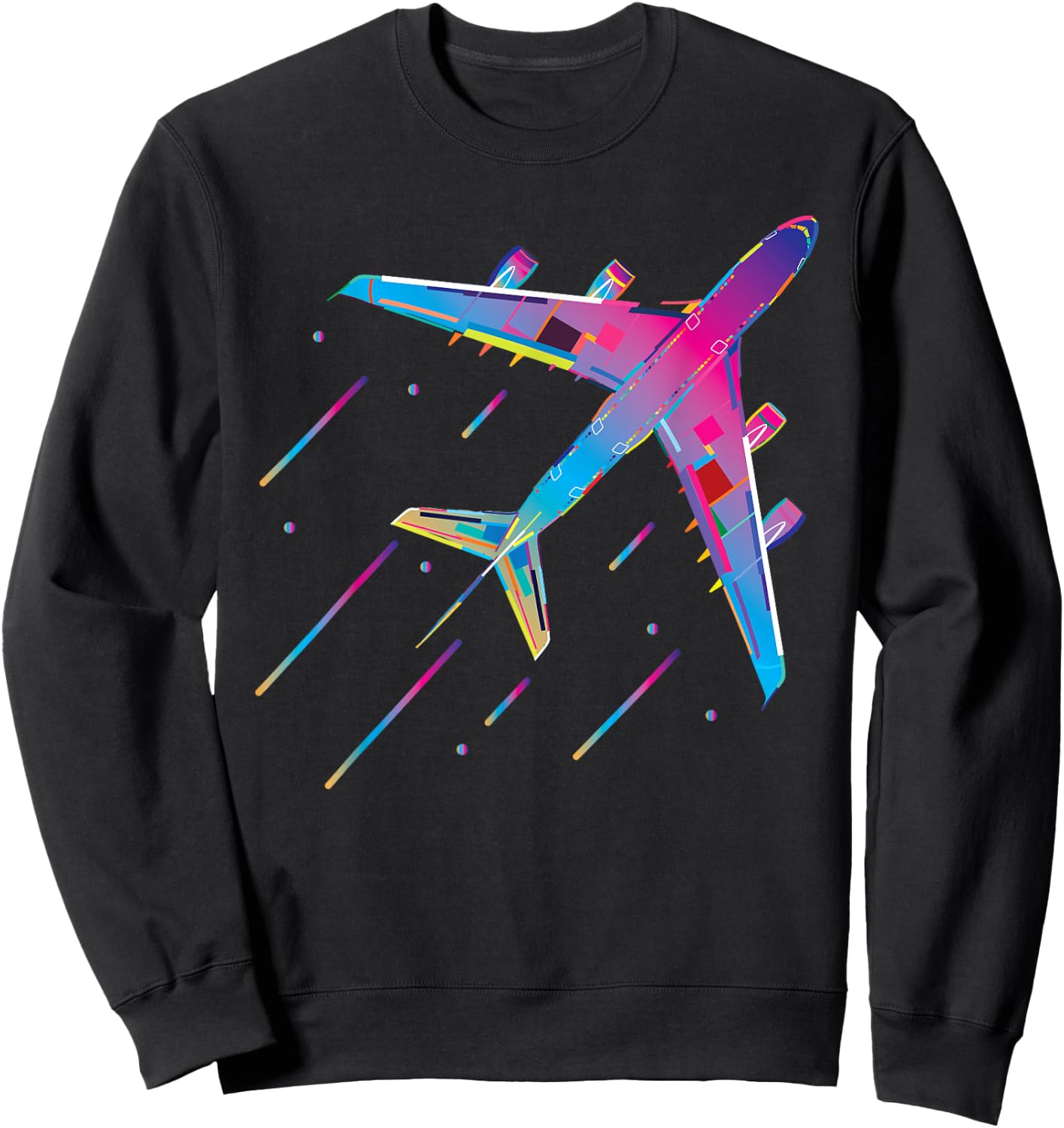 Airplanes Flying Lover Kids Retro Airplane Pilot Aviation Sweatshirt - Sweatshirt | Black