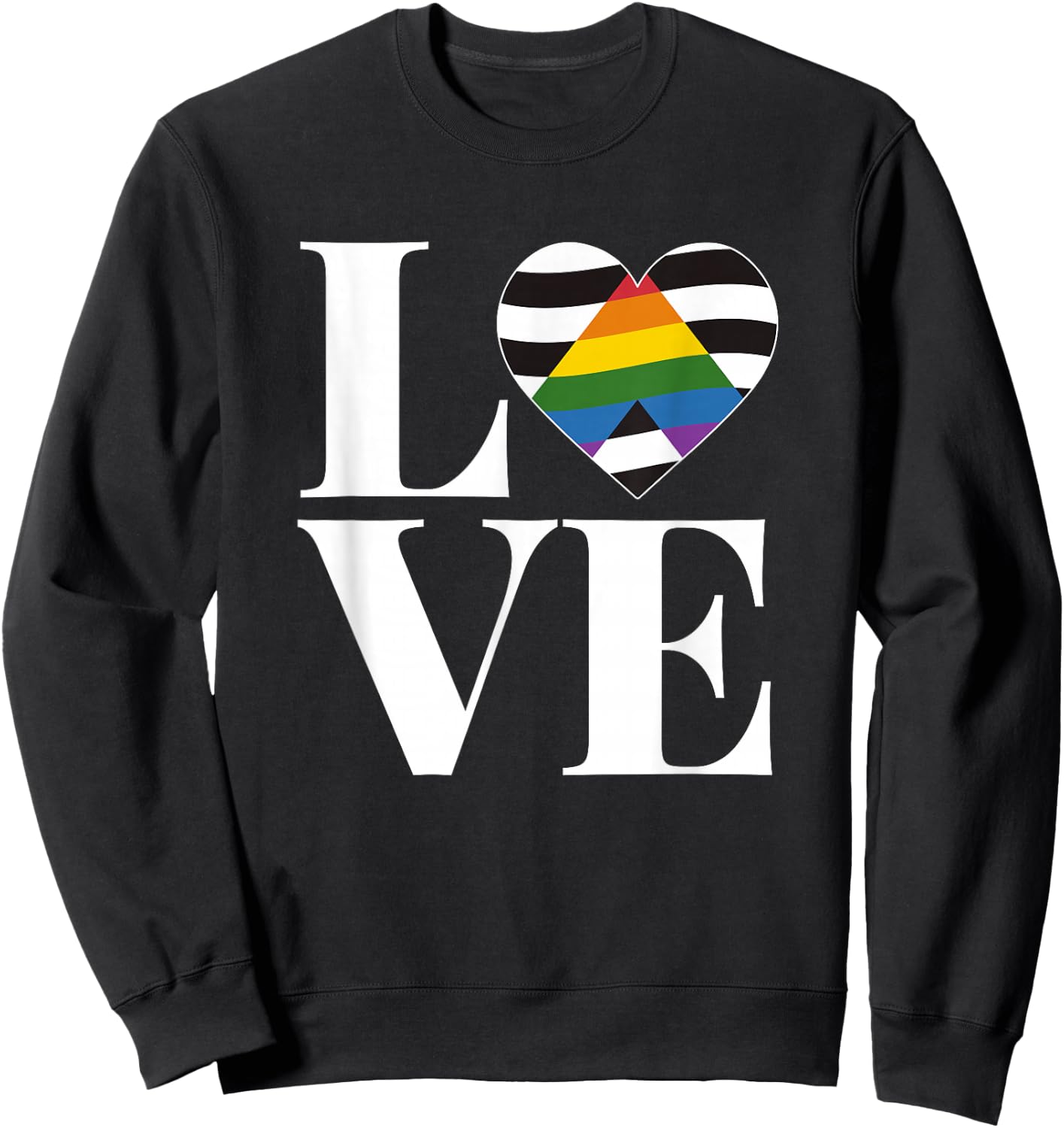 LOVE Straight Alliance Shirt Straight Ally Pride Flag Sweatshirt - Sweatshirt | Black
