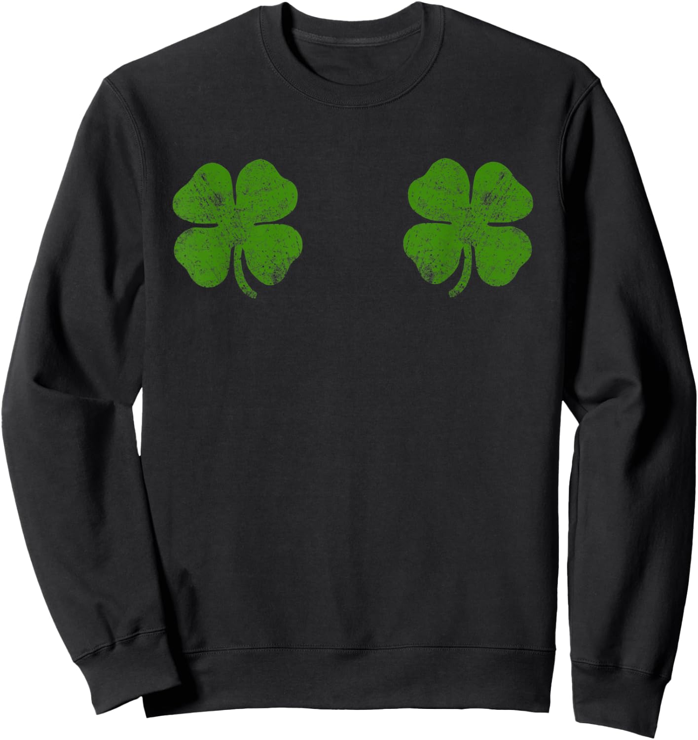 St Patricks Day Shamrock Boob Women Shirt Shamrock Boob Sweatshirt - Sweatshirt | Black