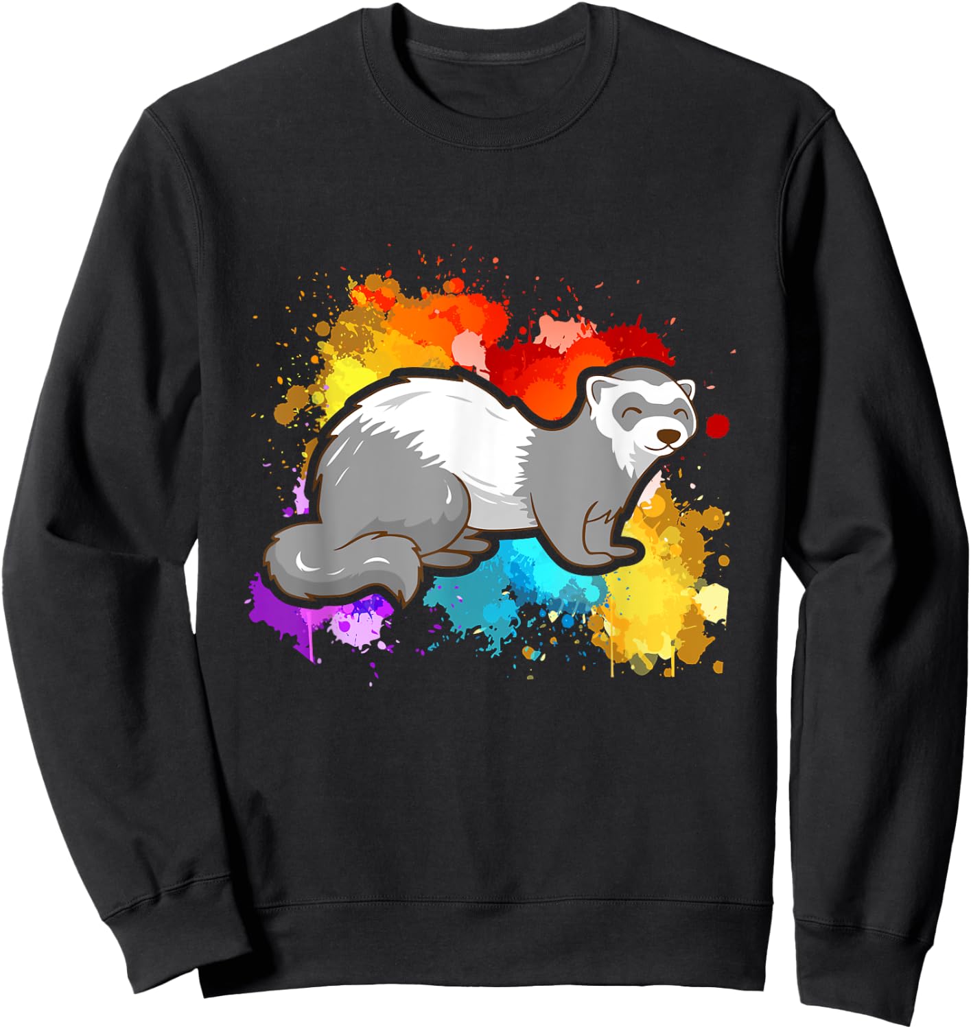 Colorful Ferret Sweatshirt - Sweatshirt | Black