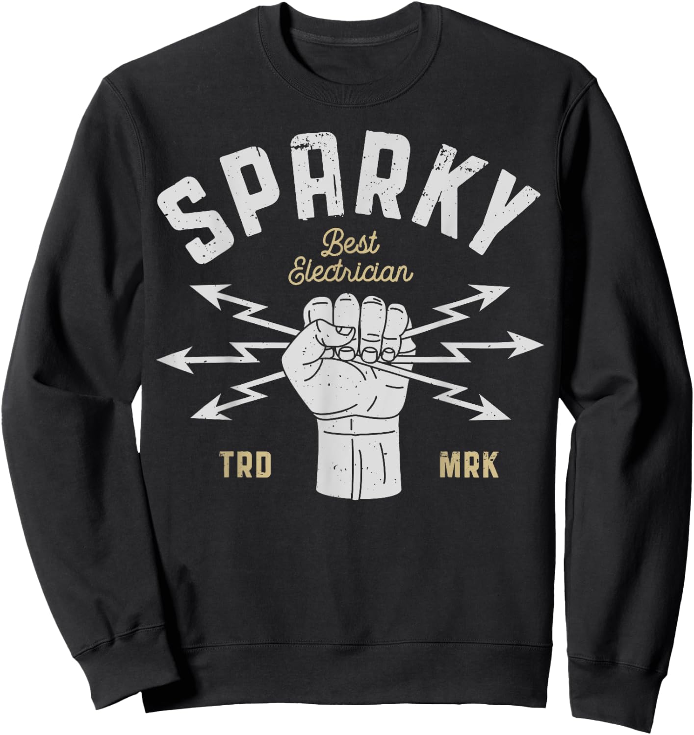 Sparky Electrician Funny Lineman Dad Retro Vintage Novelty Sweatshirt - Sweatshirt | Black