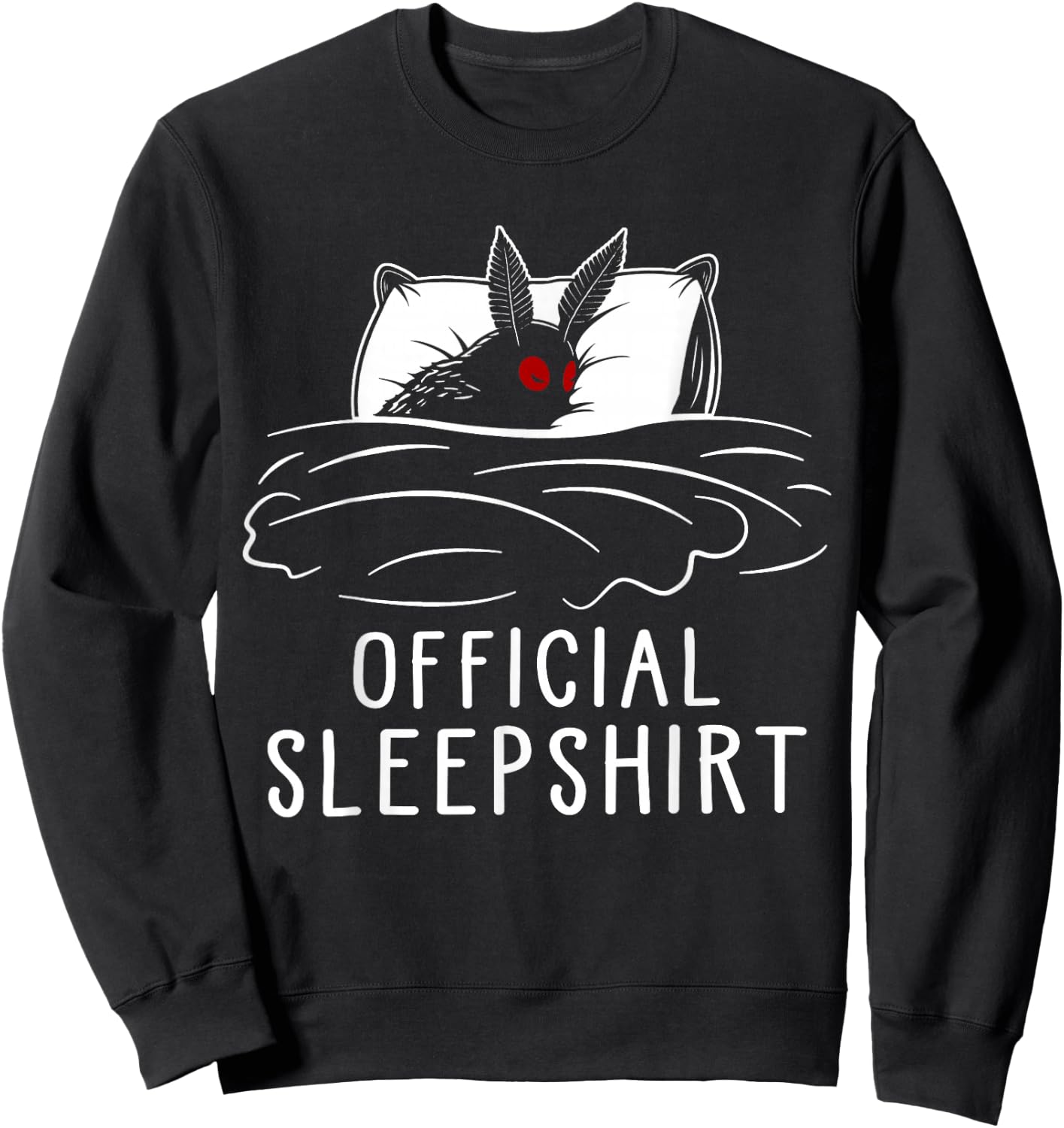 Mothman Cryptid Official Sleep Sweatshirt - Sweatshirt | Black