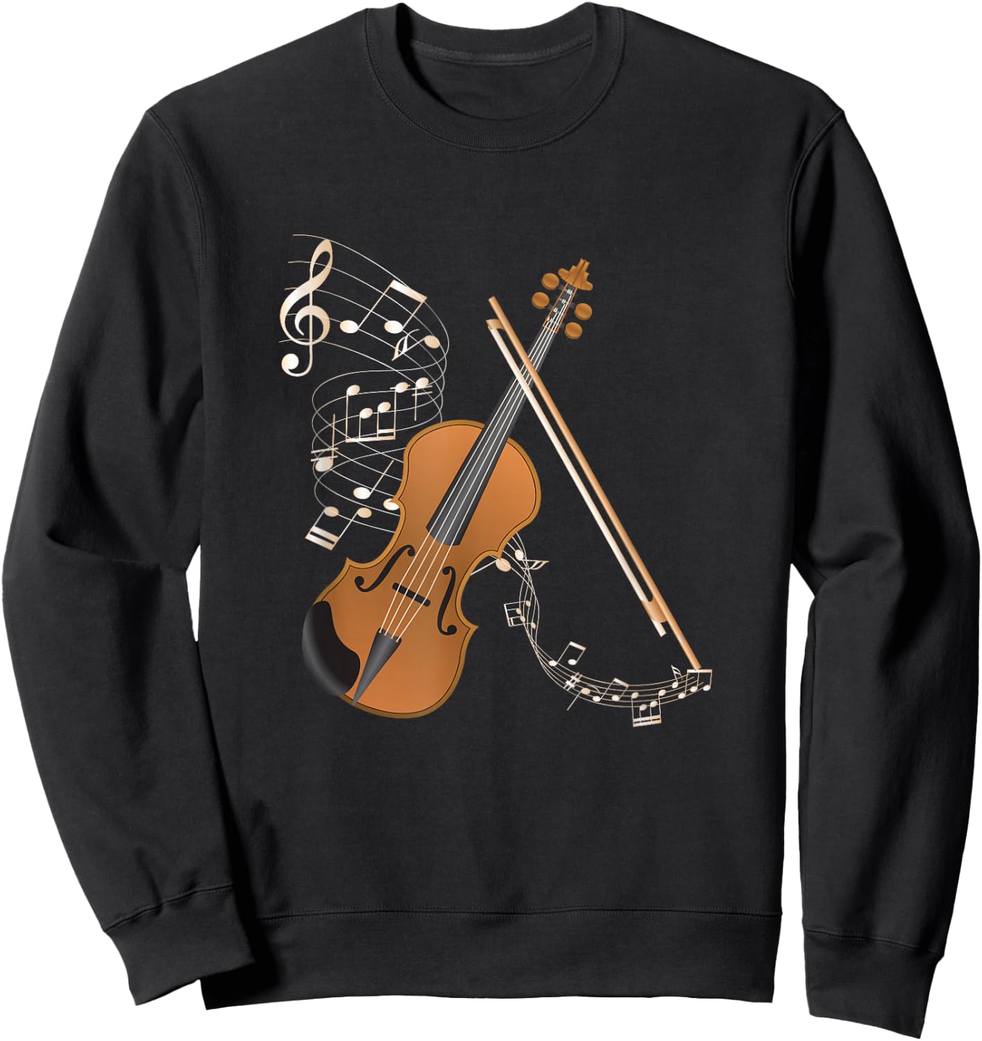 Orchestra Violin Player Gift Musical Instrument Violin Small Sweatshirt - Sweatshirt | Black