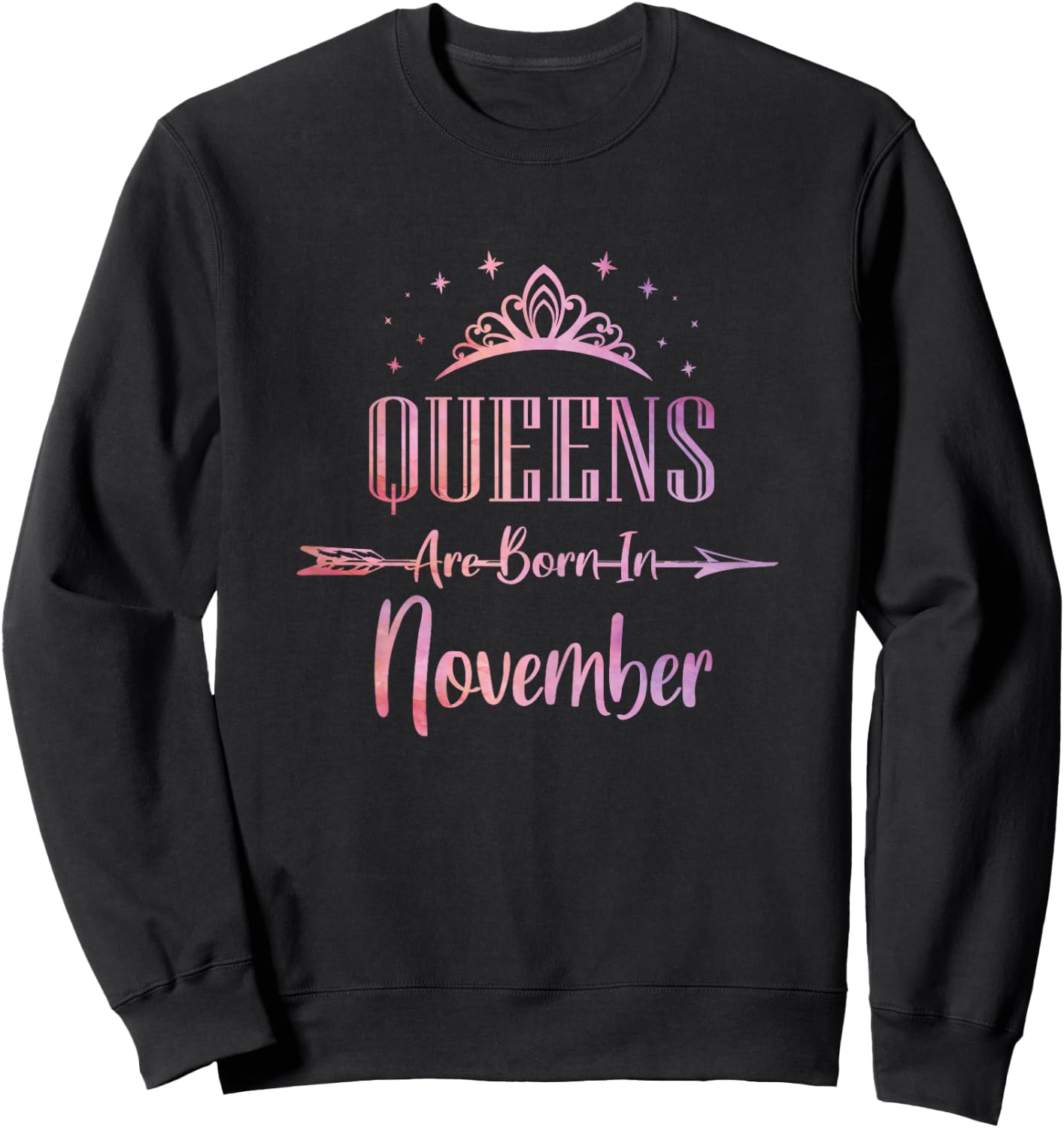 Women Queens Are Born In November Cute Girls Birthday Party Sweatshirt - Sweatshirt | Black
