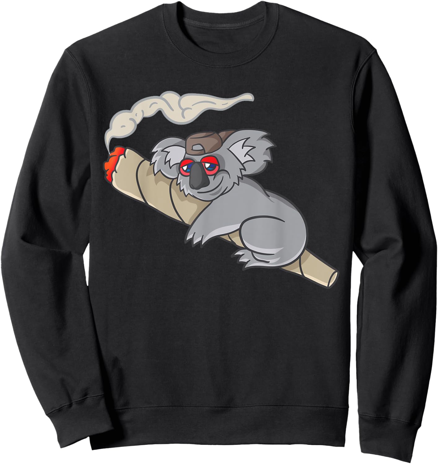 Koala Smokes Grass Marijuana Hemp Cannabis Stoning Koala Bear Sweatshirt - Sweatshirt | Black