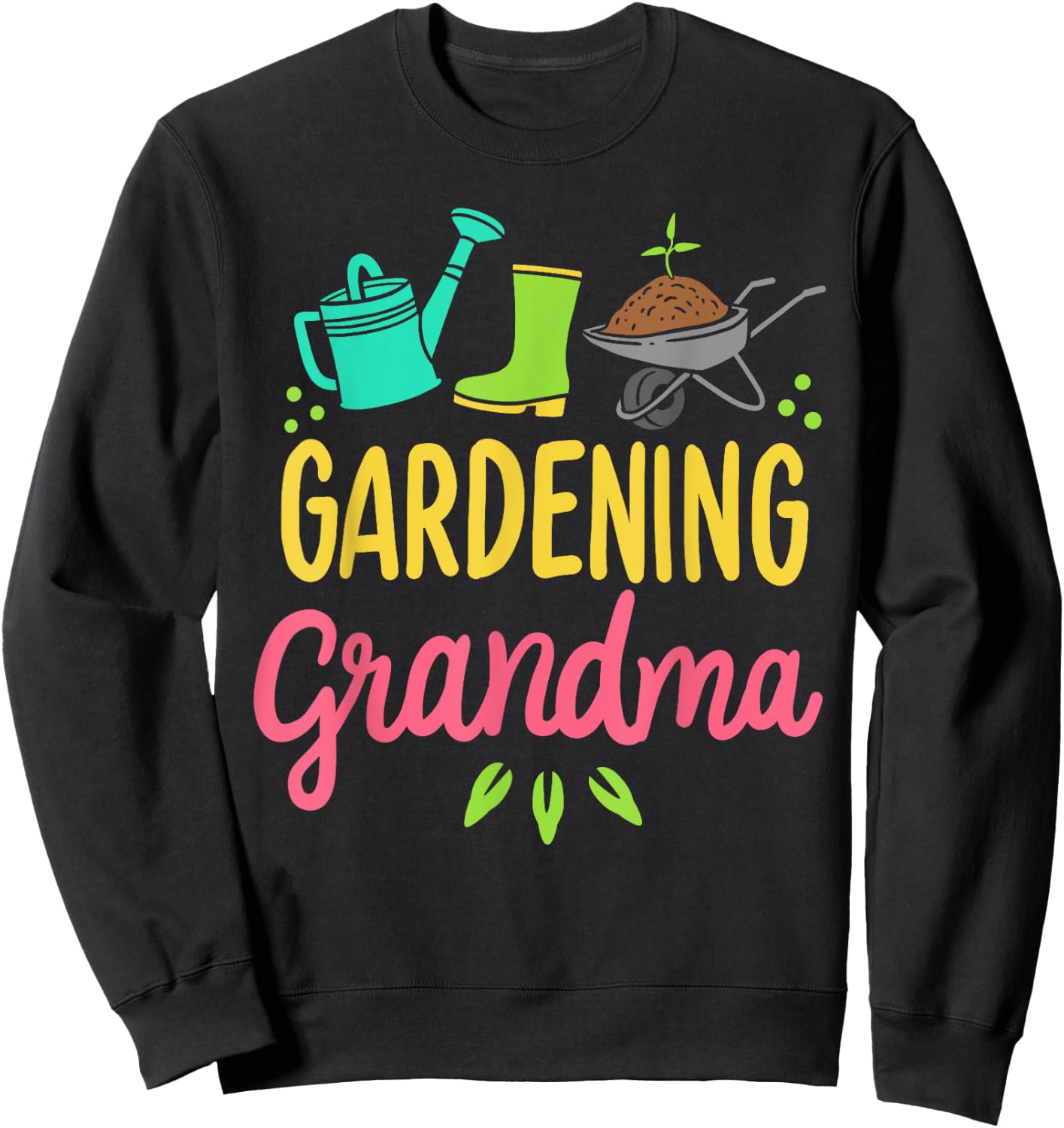 Cute Gardening Grandma Gift Funny Vegetable Garden Gardener Sweatshirt - Sweatshirt | Black