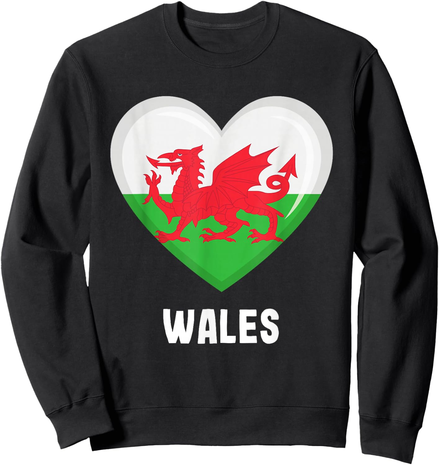 Welsh Flag Jersey | Welsh Sweatshirt - Sweatshirt | Black