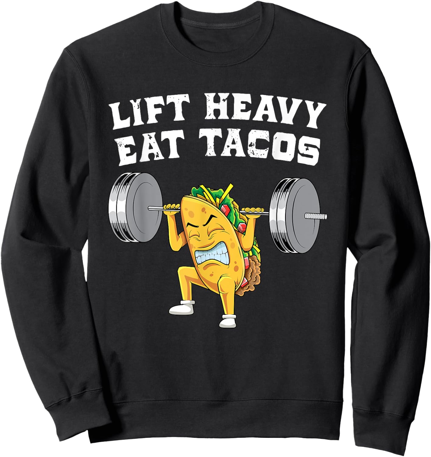 Funny Weightlifting Taco Lover Gift | Love Squats Exercise Sweatshirt - Sweatshirt | Black